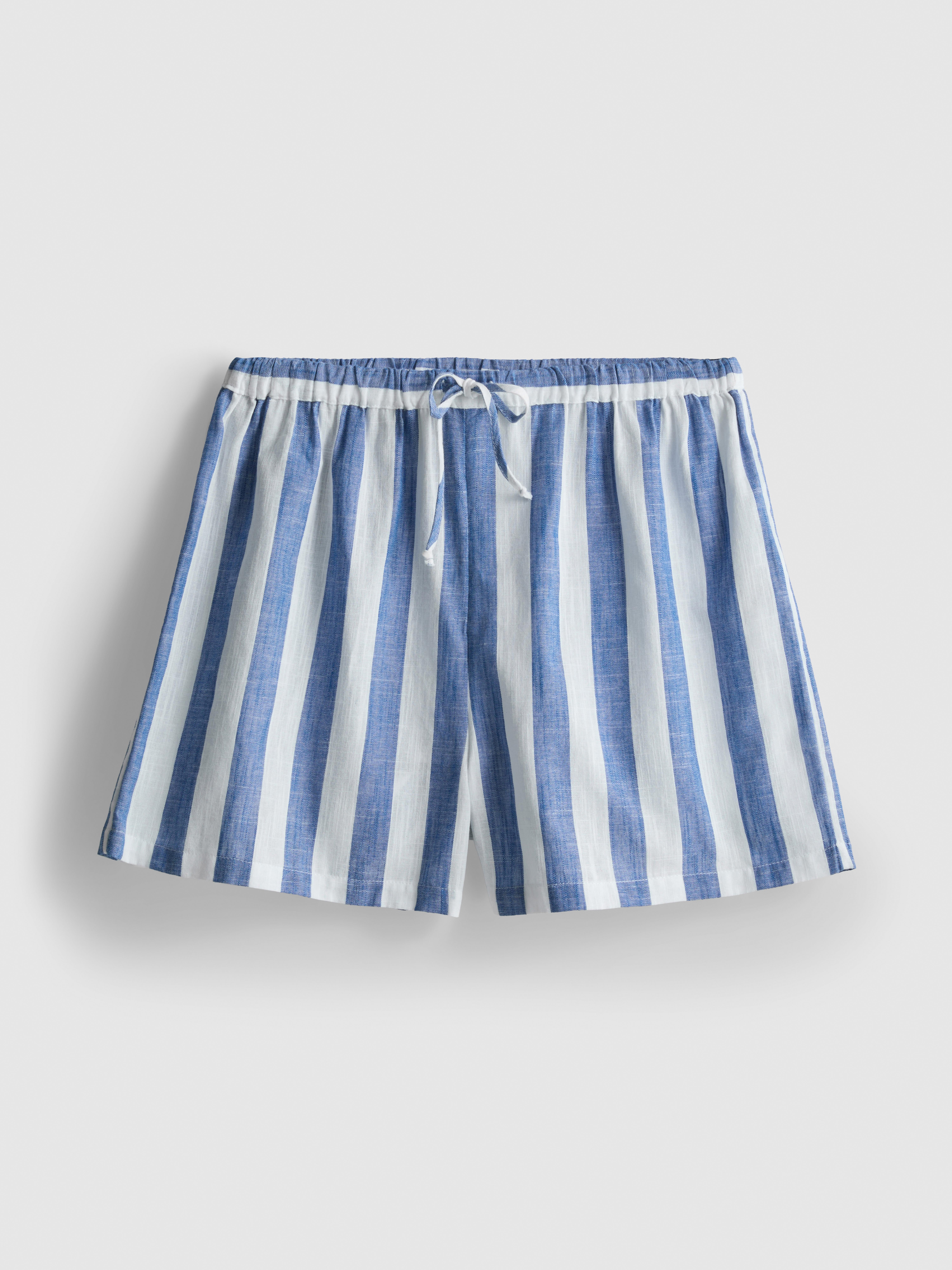 Relaxed Cotton Striped Beach Shorts