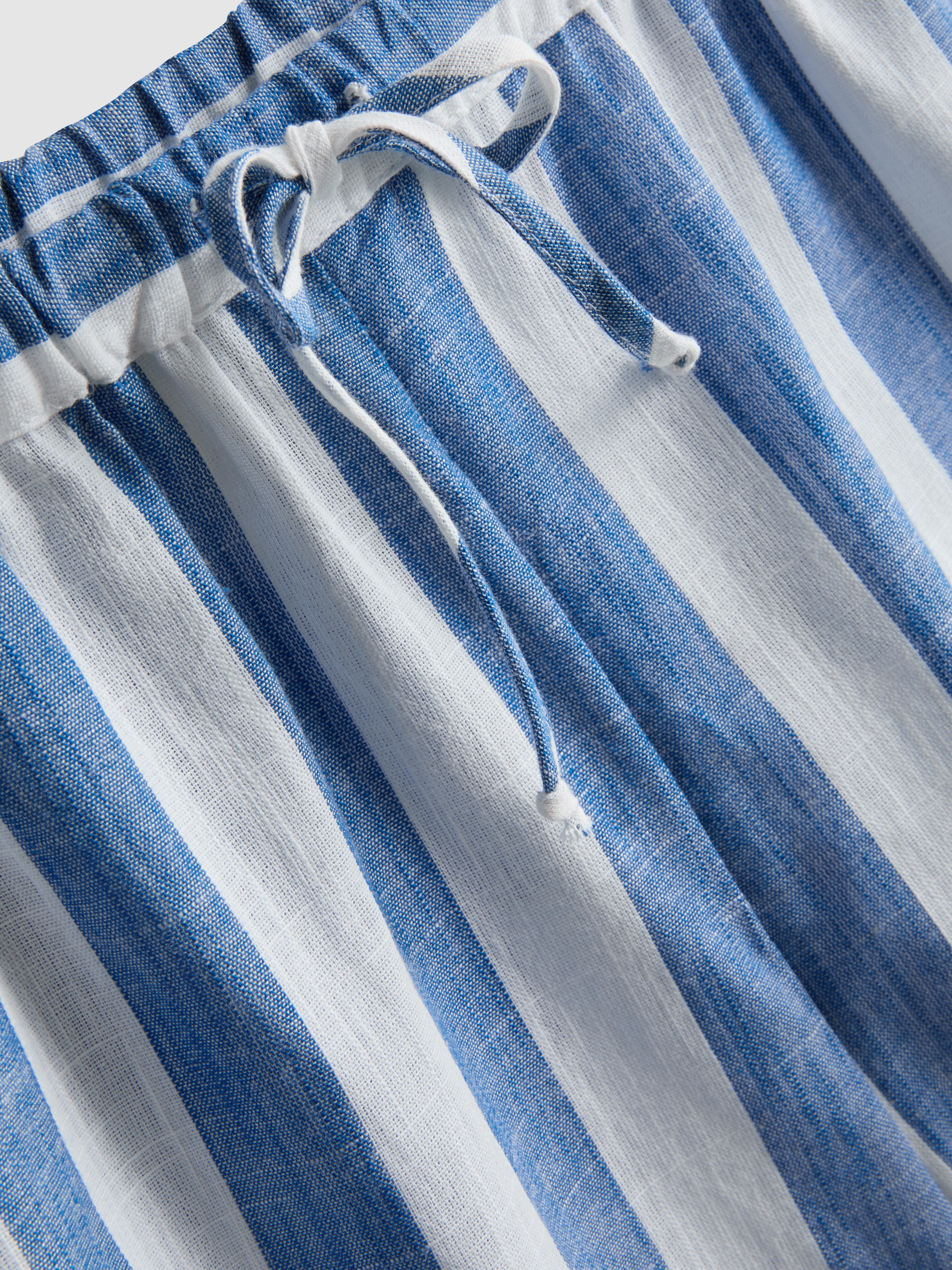Relaxed Cotton Striped Beach Shorts