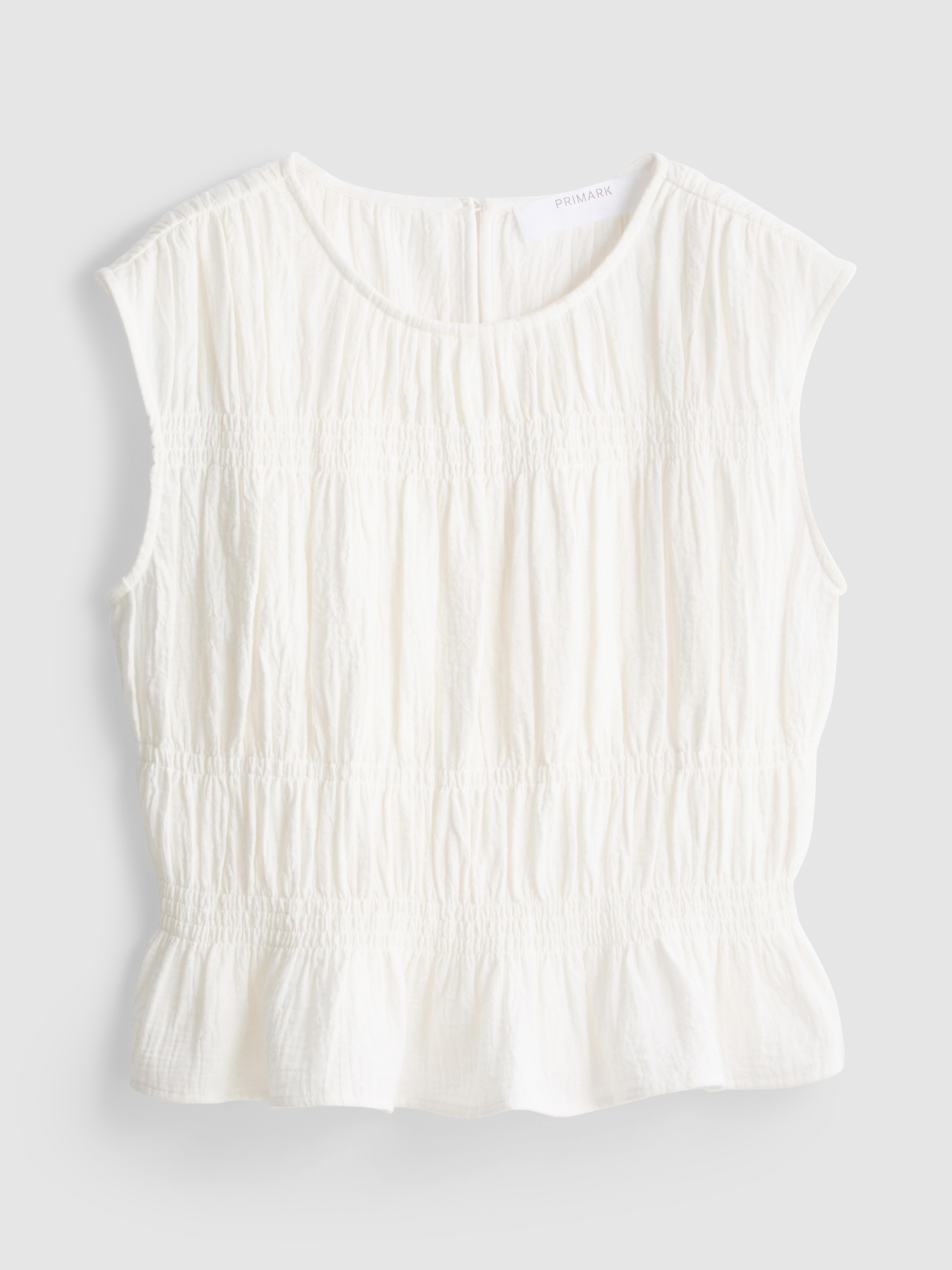 Cotton Shirred Tank Top