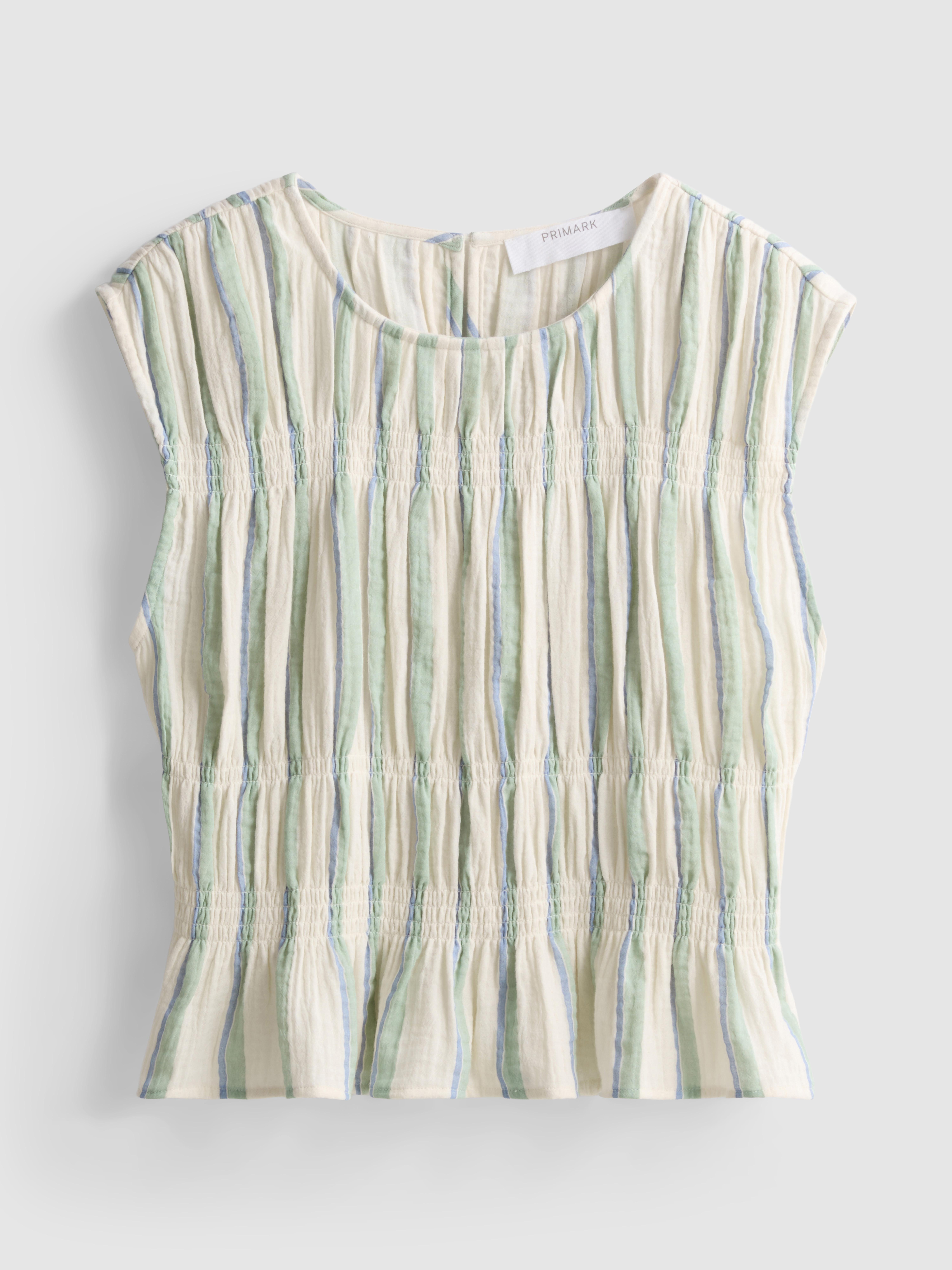 Cotton Shirred Tank Top
