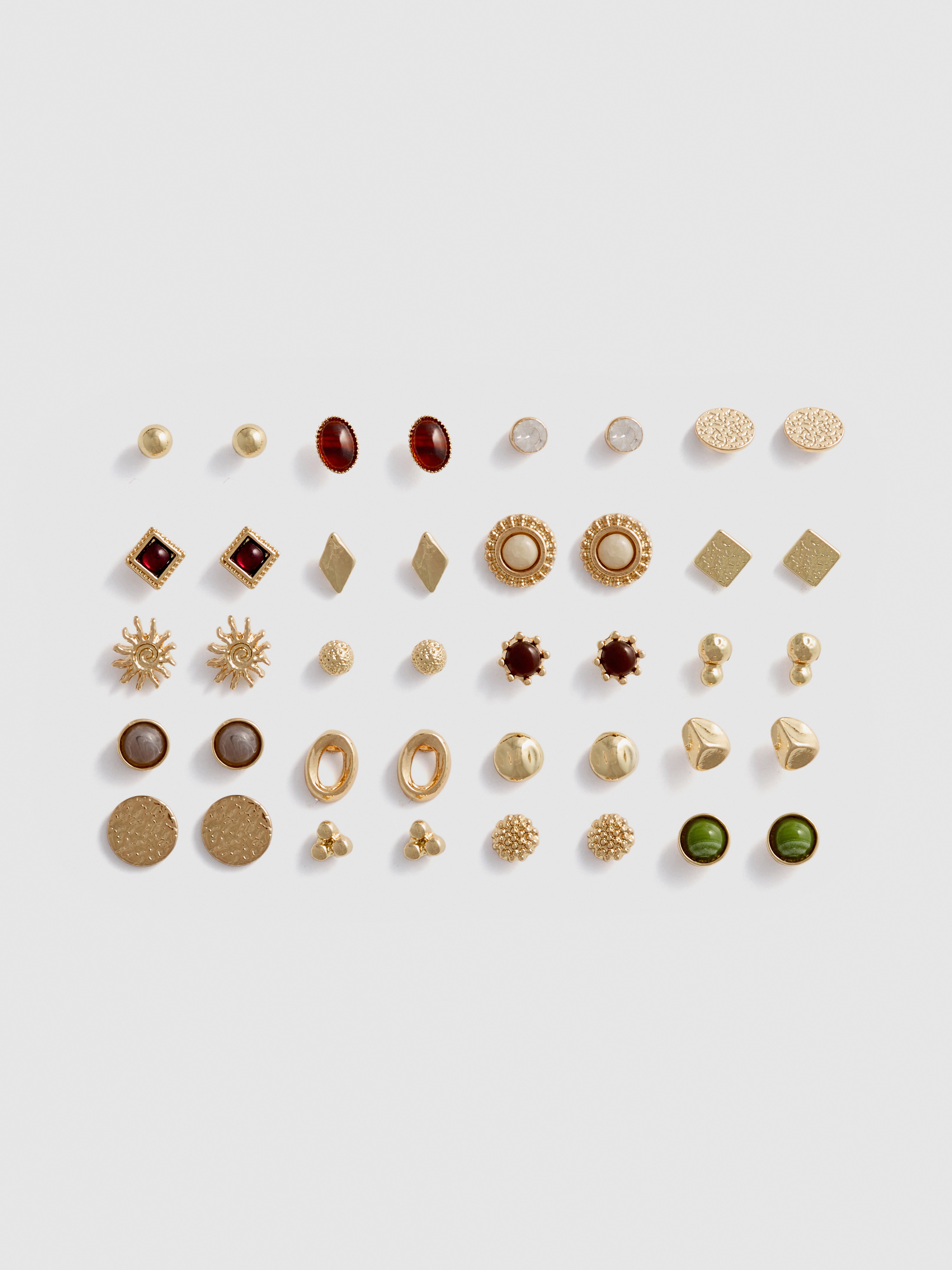 Lot de 20 paires de clous d'oreilles variés