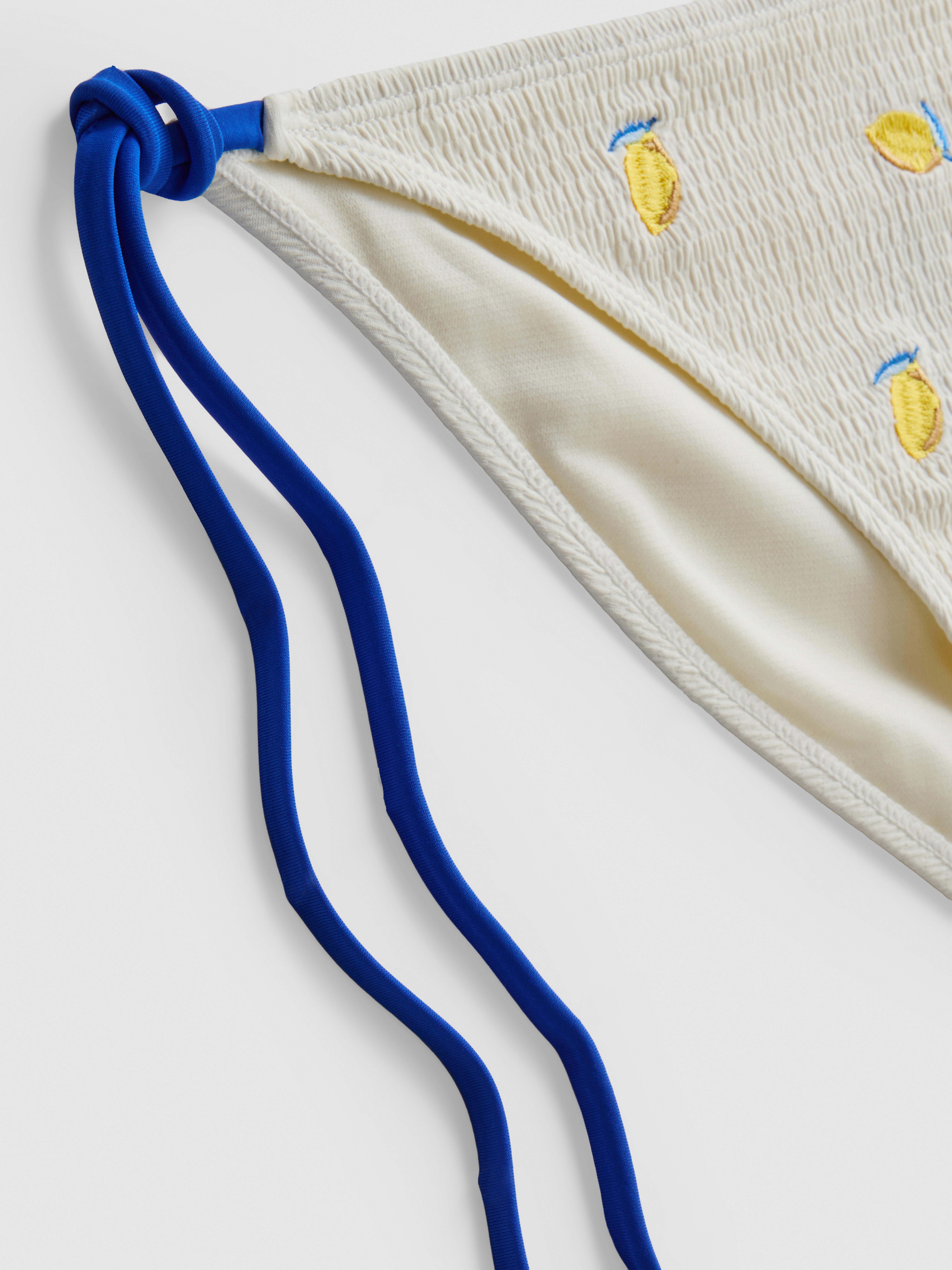 Strukturierte Bikinihose mit Zitronenmotiven