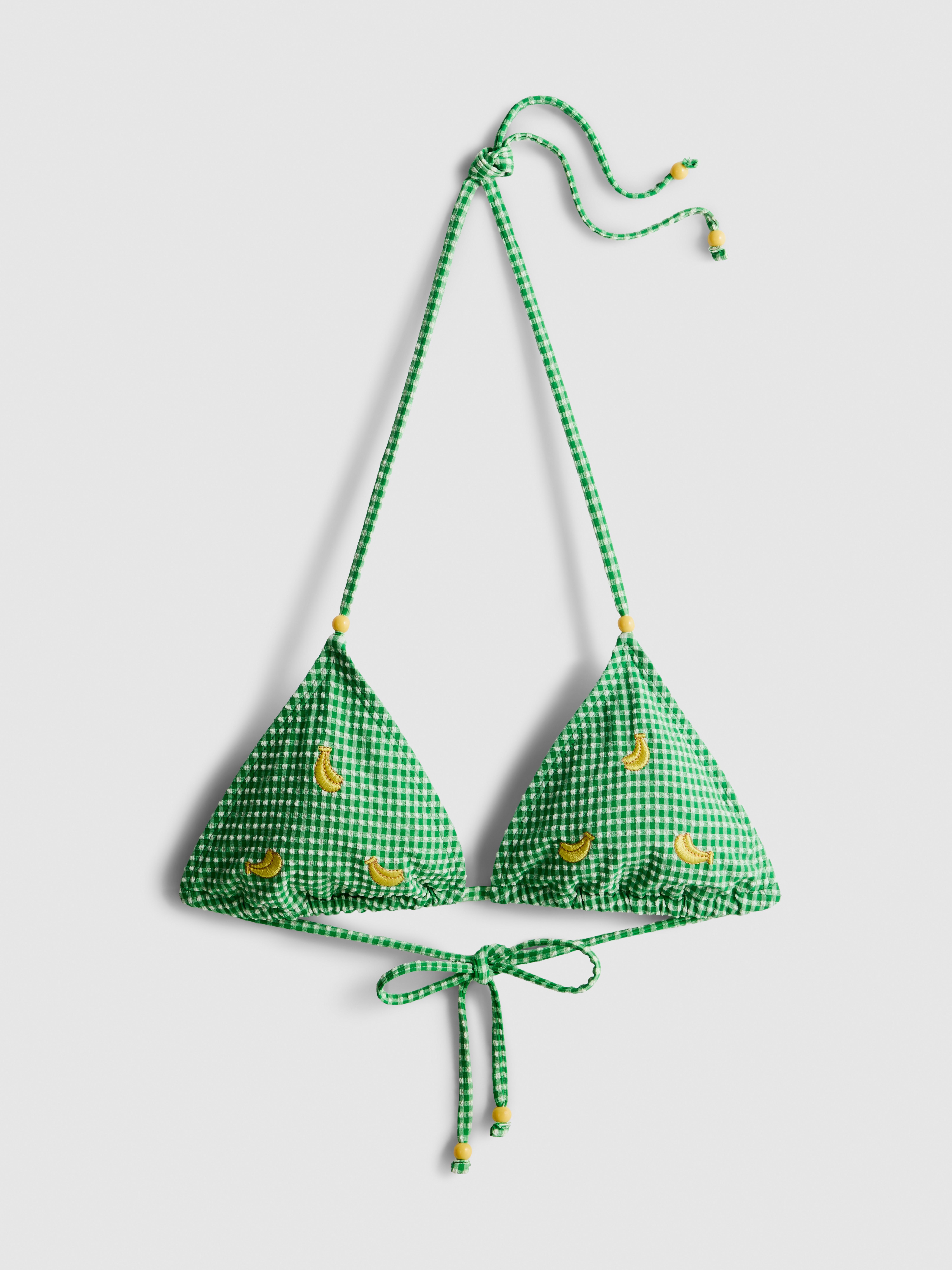 Sutien de baie triunghiular cu model cadrilat cu banane