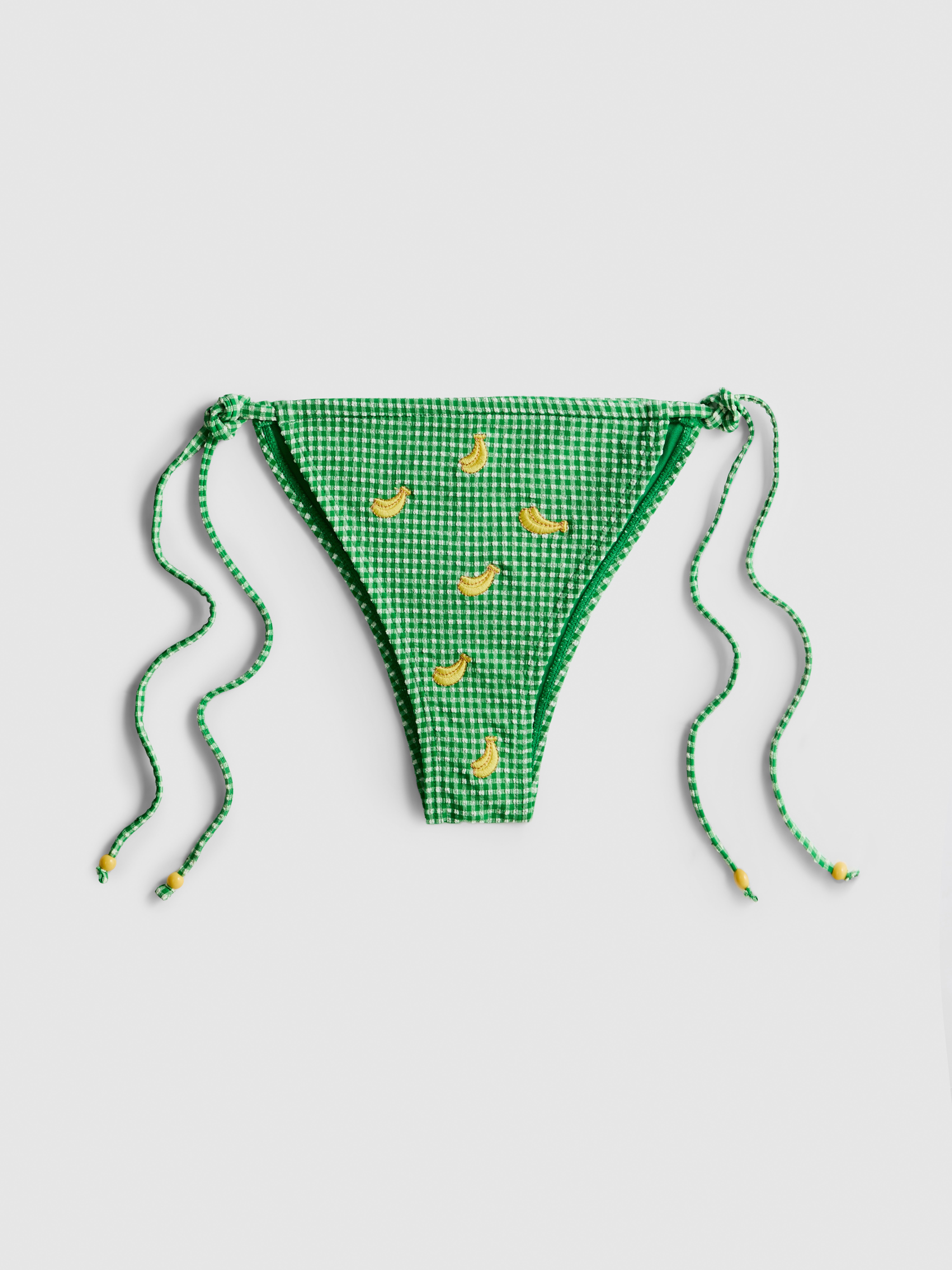 Geruit bikinibroekje met koordjes en bananen