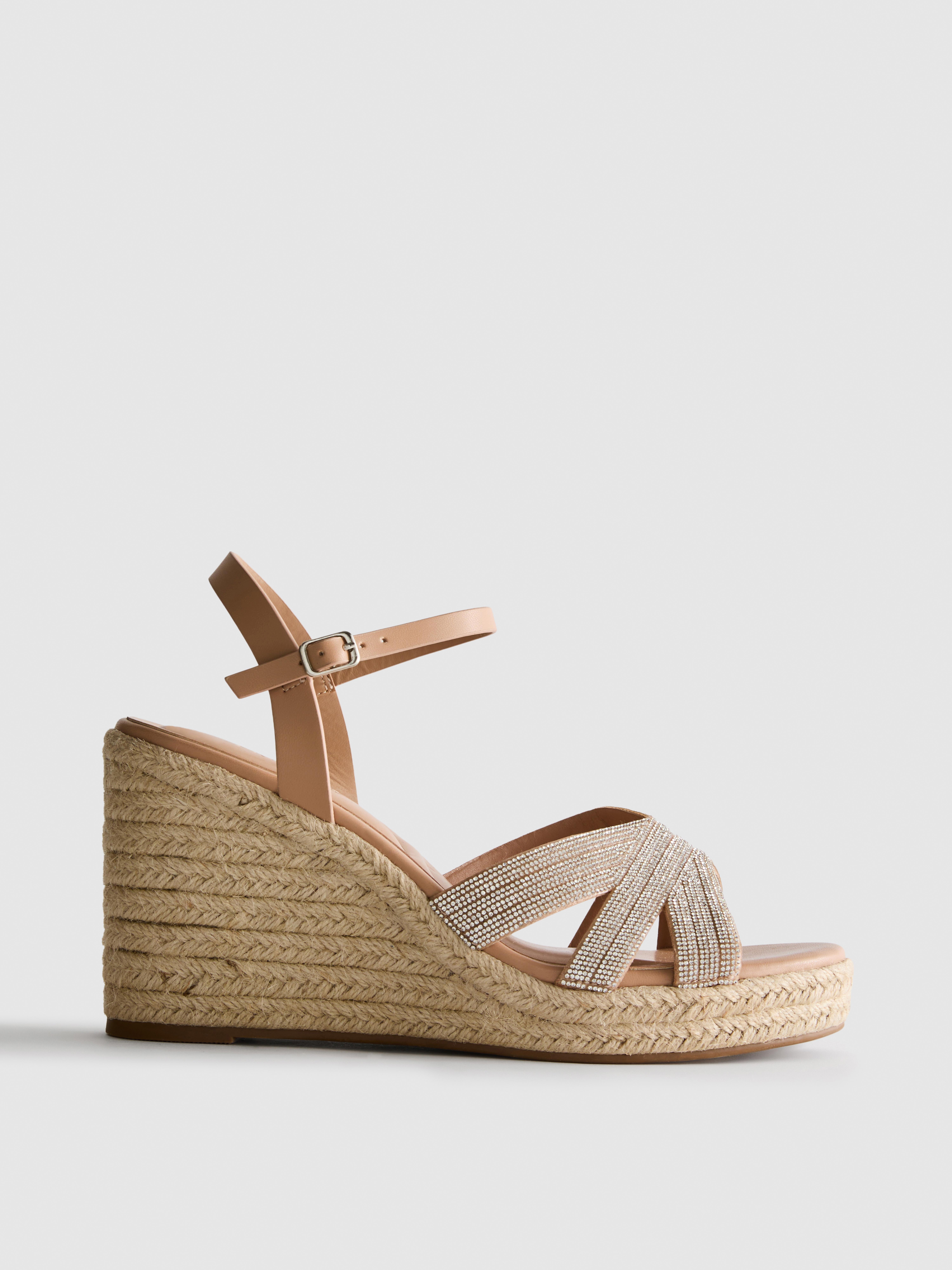 Verzierte Espadrilles mit Keilabsatz