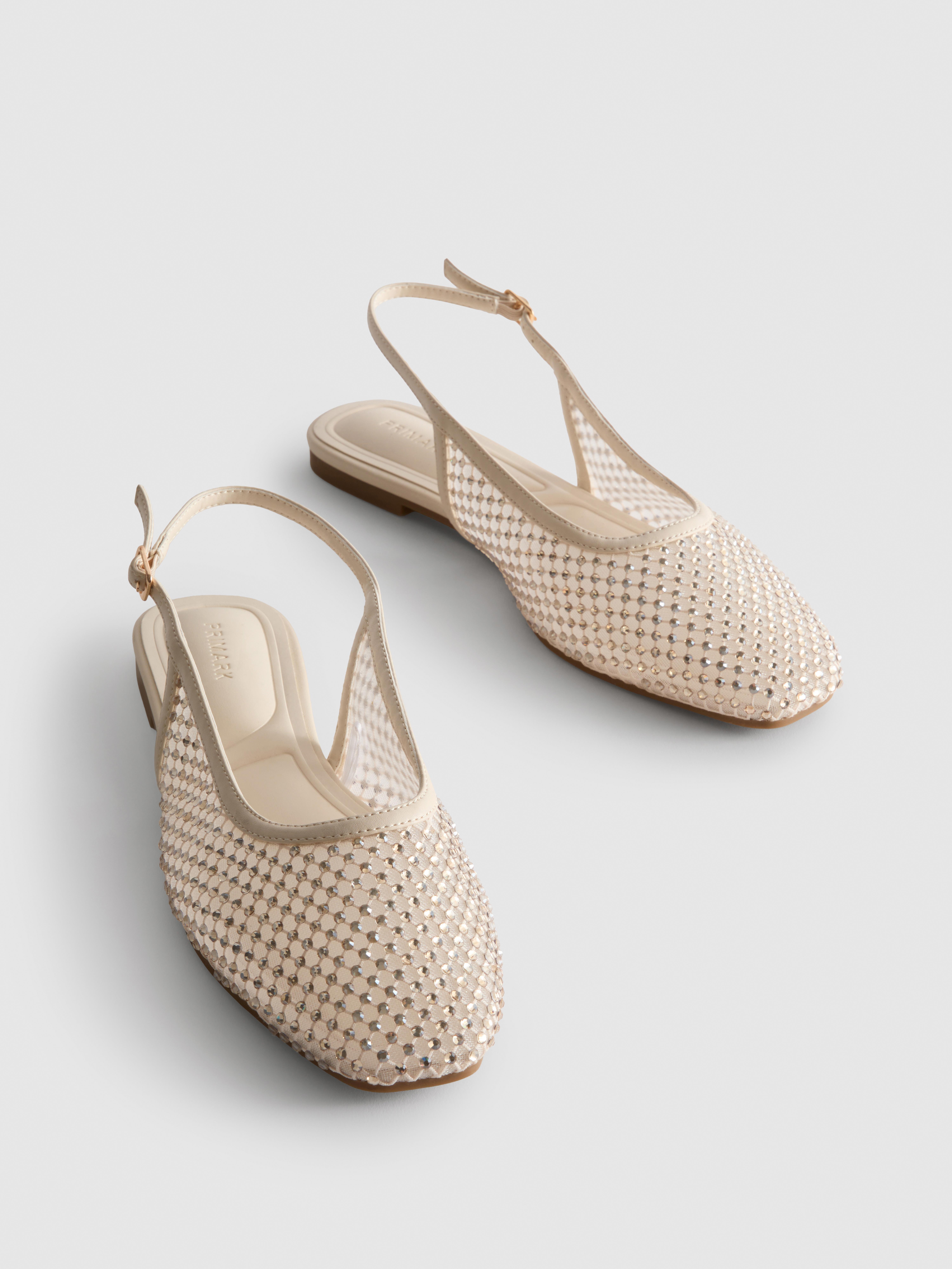Ballerines à bride arrière et strass