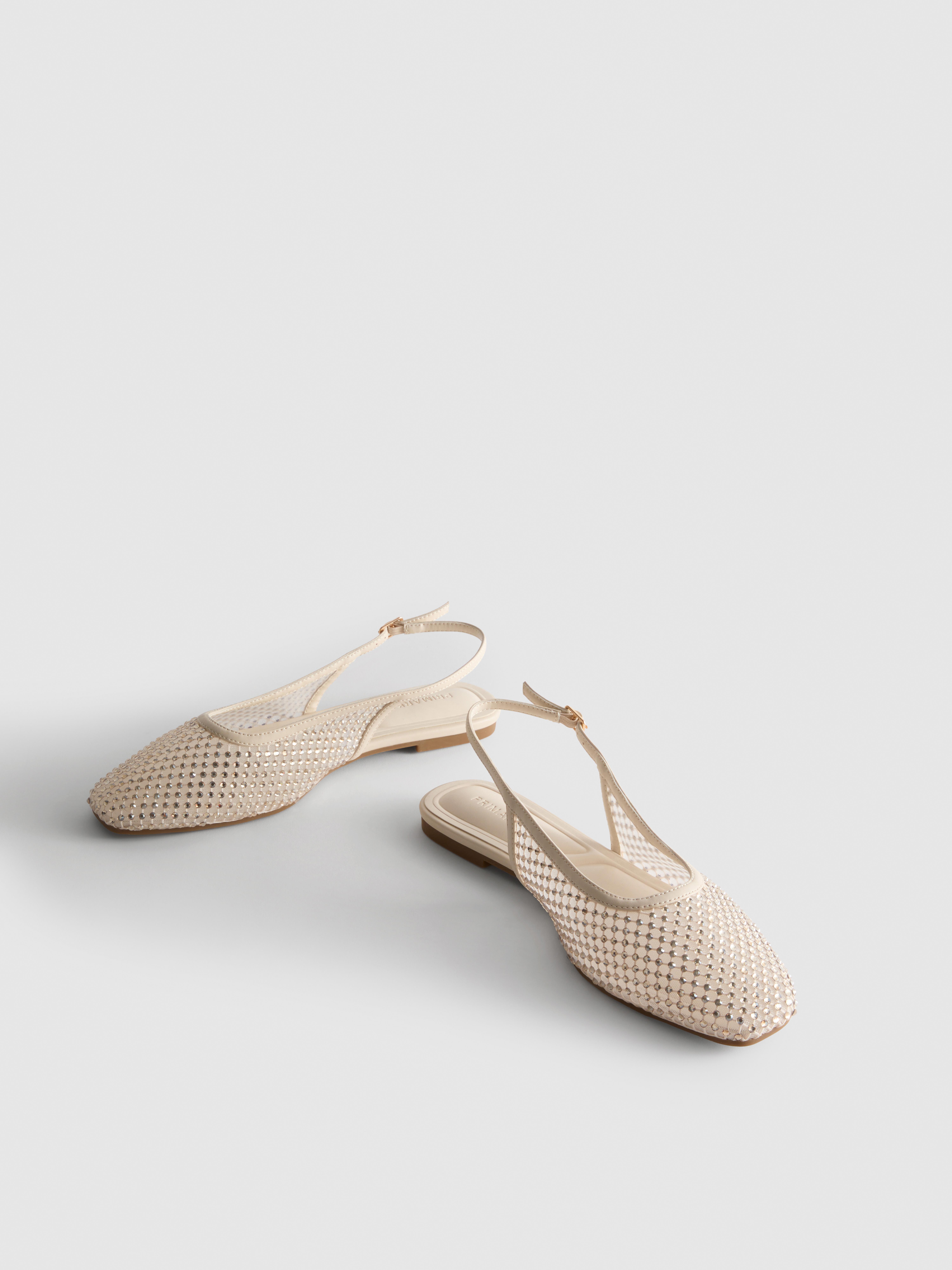 Ballerines à bride arrière et strass