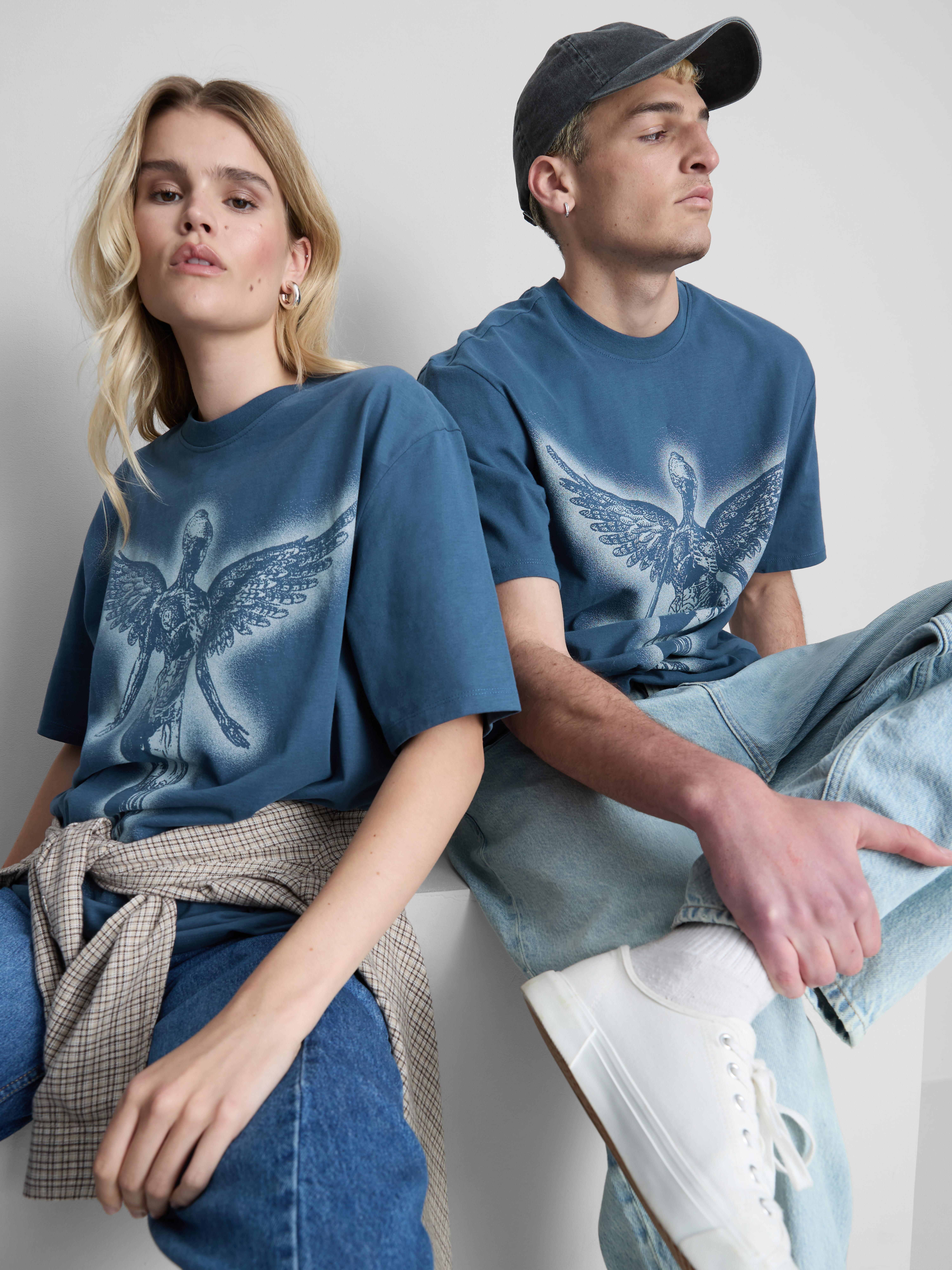 Camiseta con estampado del ángel de Nirvana