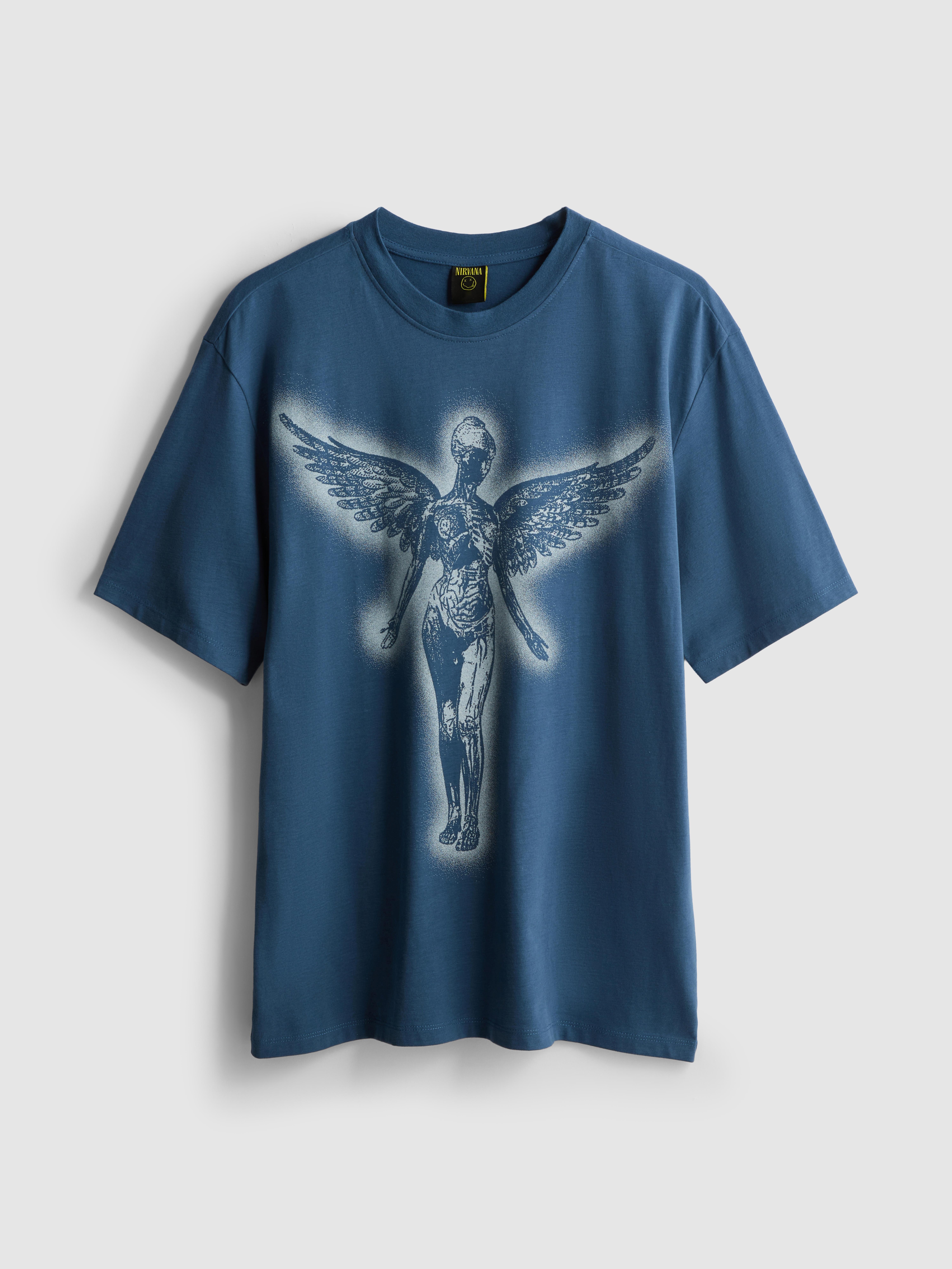 Camiseta con estampado del ángel de Nirvana