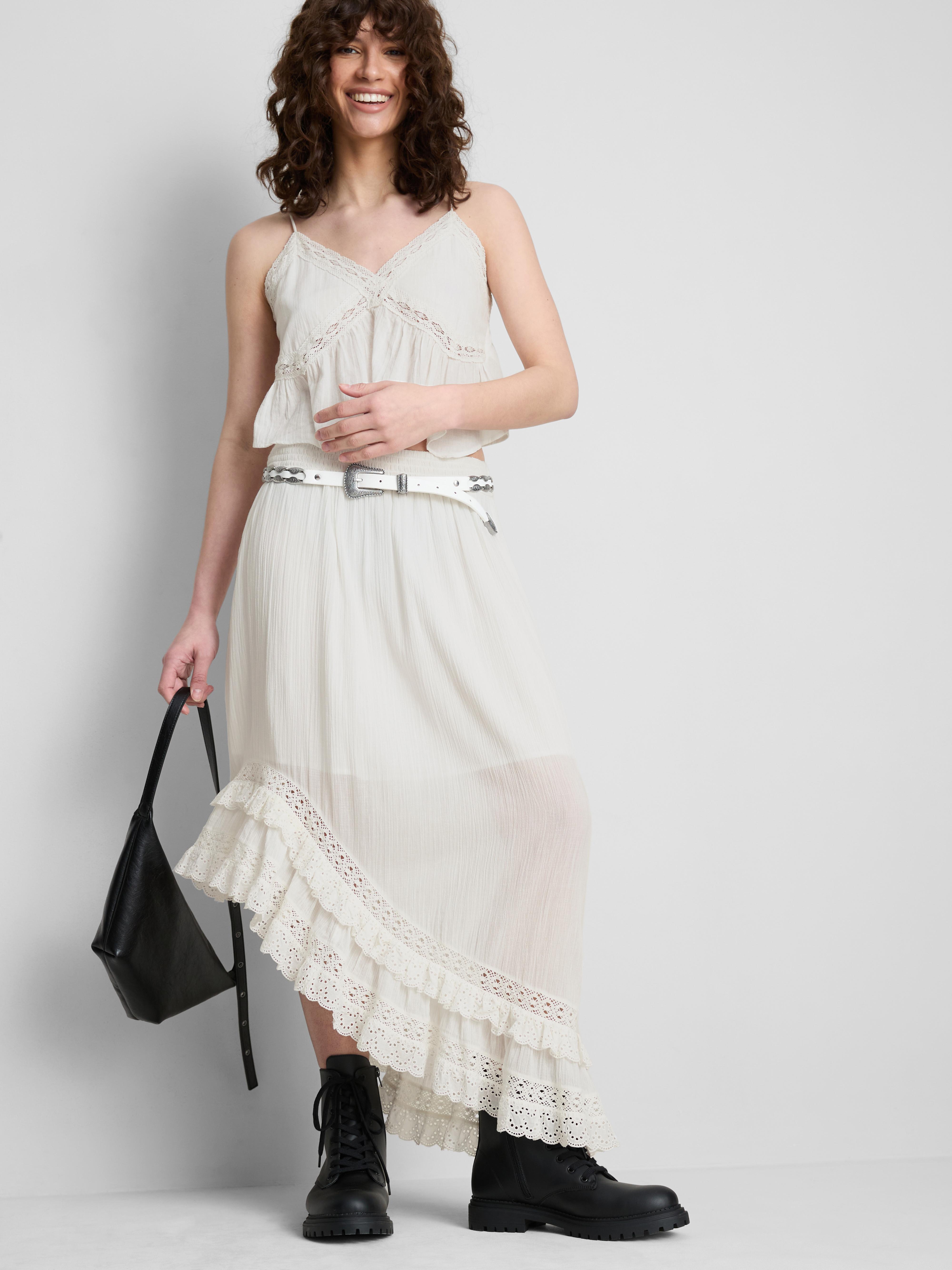 The Primark Scene | Asymmetric Broderie Maxi Skirt