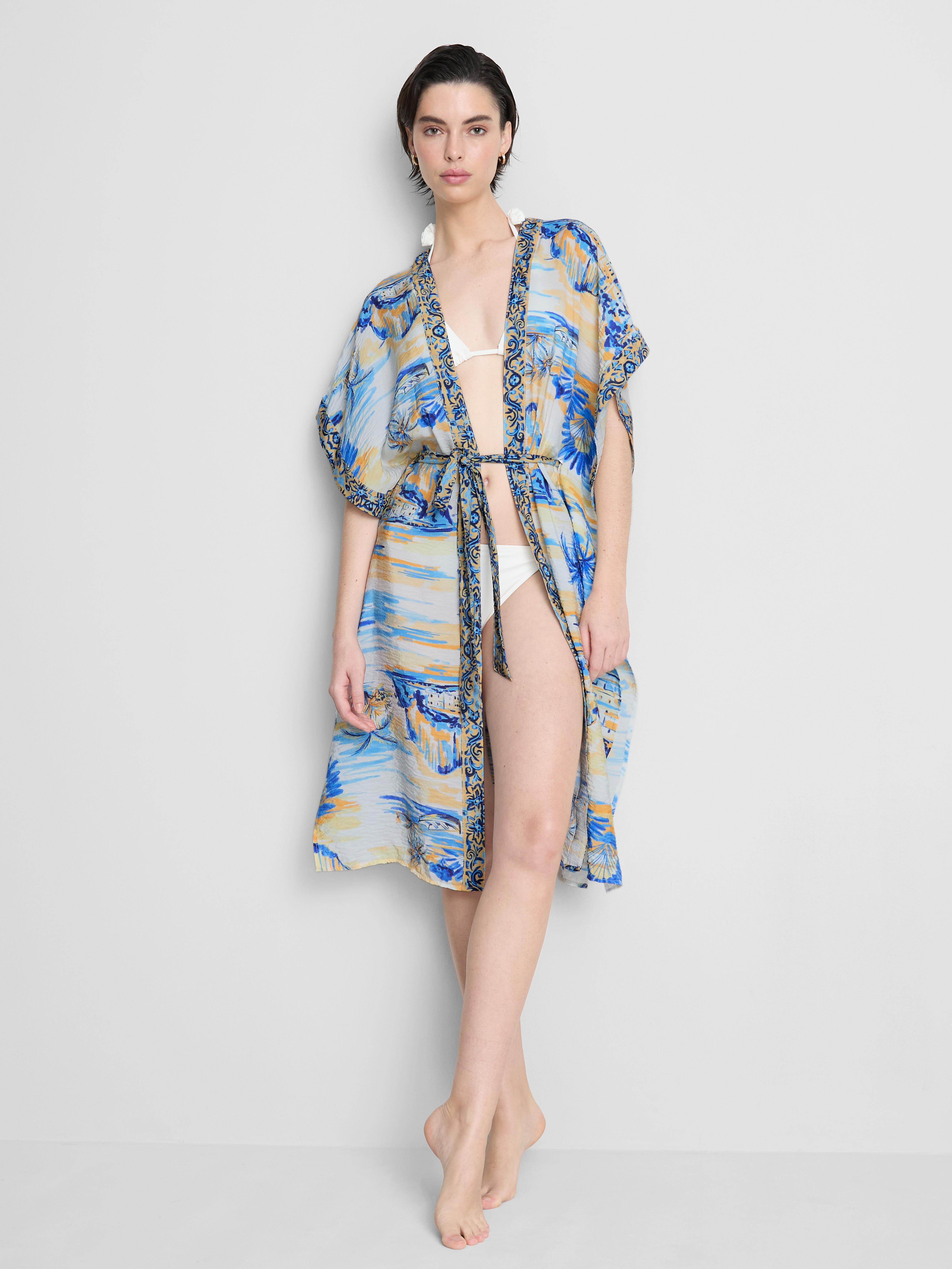 Printed Midi Wrap Beach Cover Up
