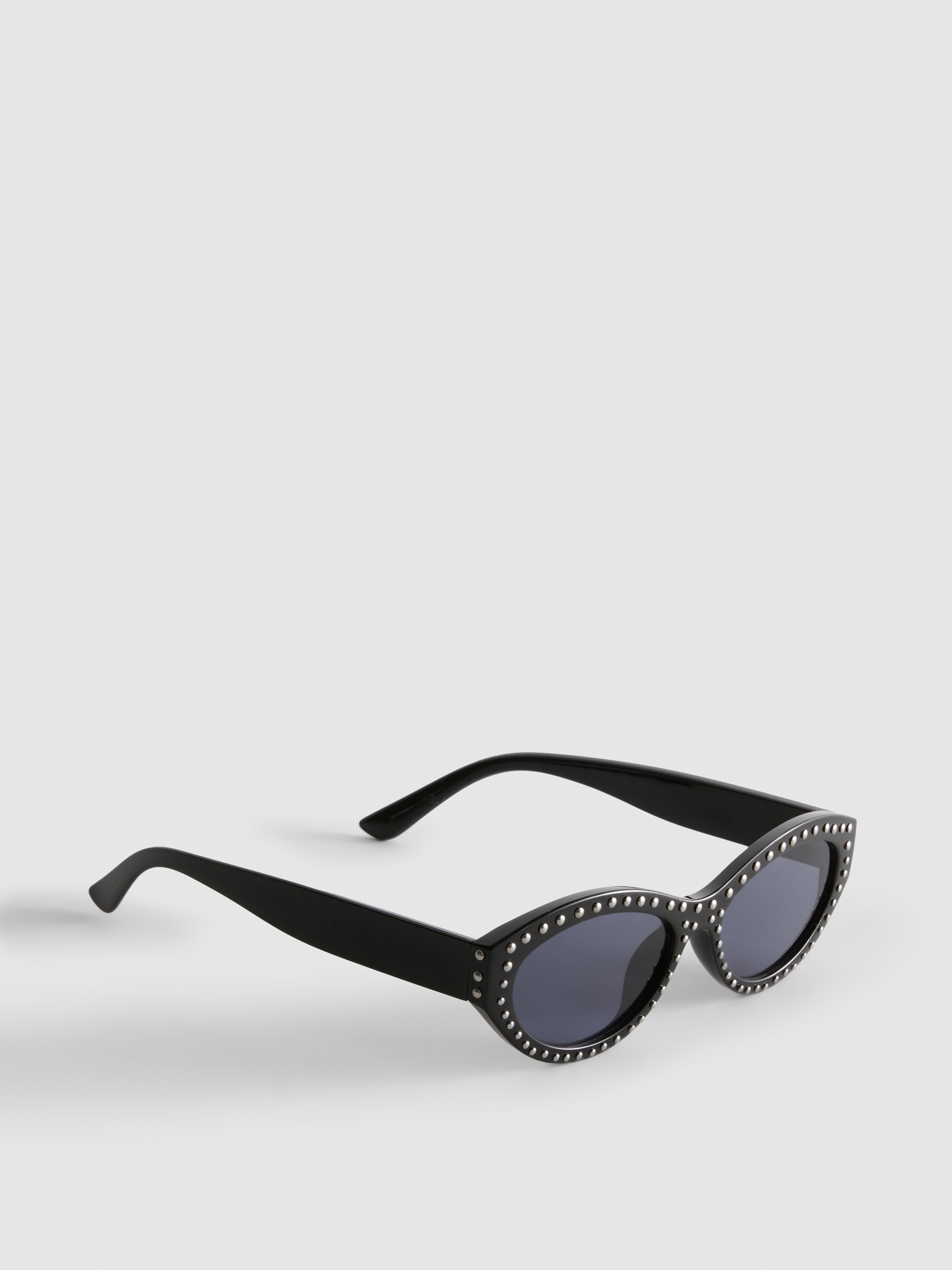 Studded Oval Cat-Eye Sunglasses