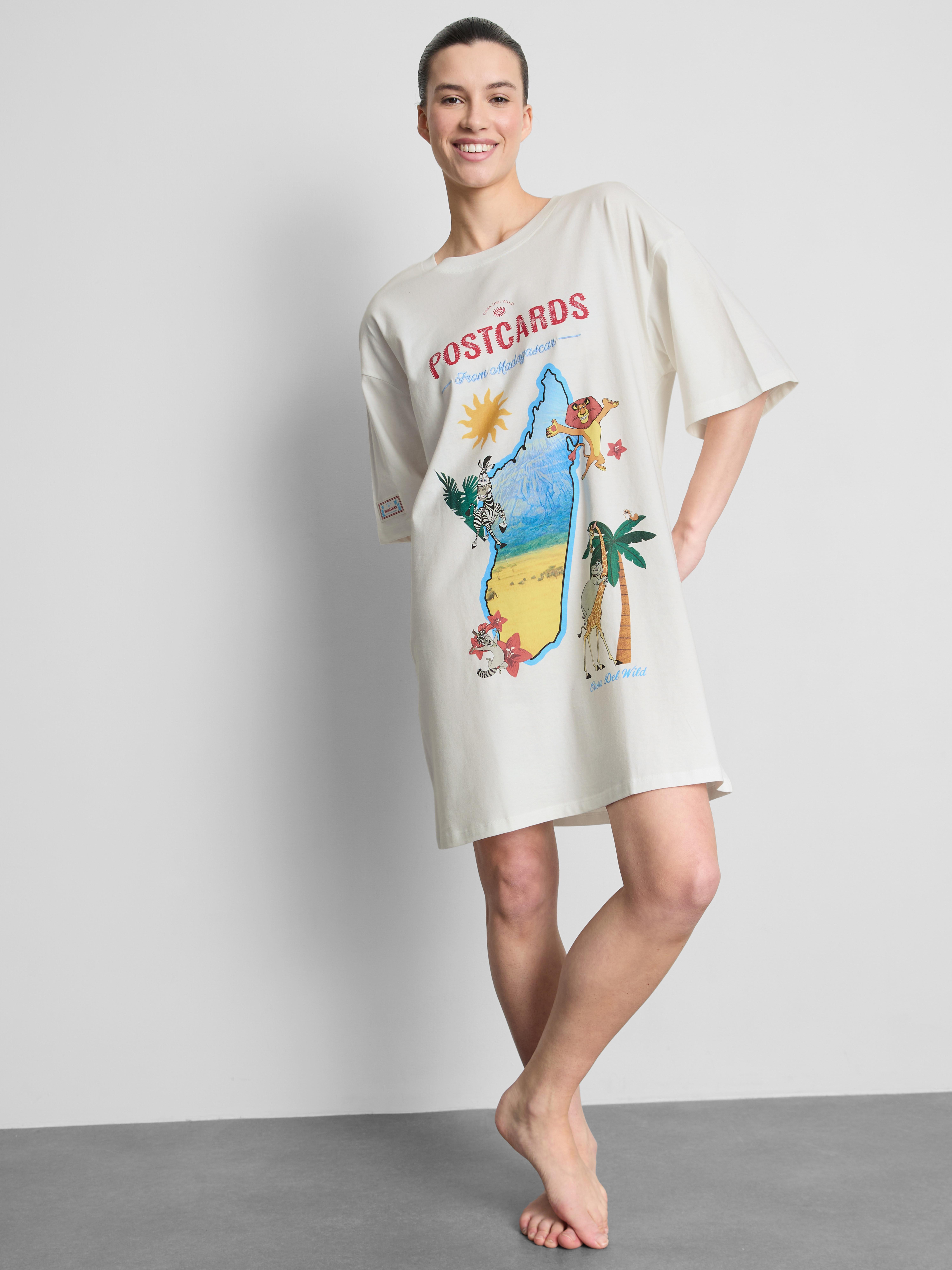 „Madagascar“ Oversized-Nachthemd aus Baumwolle