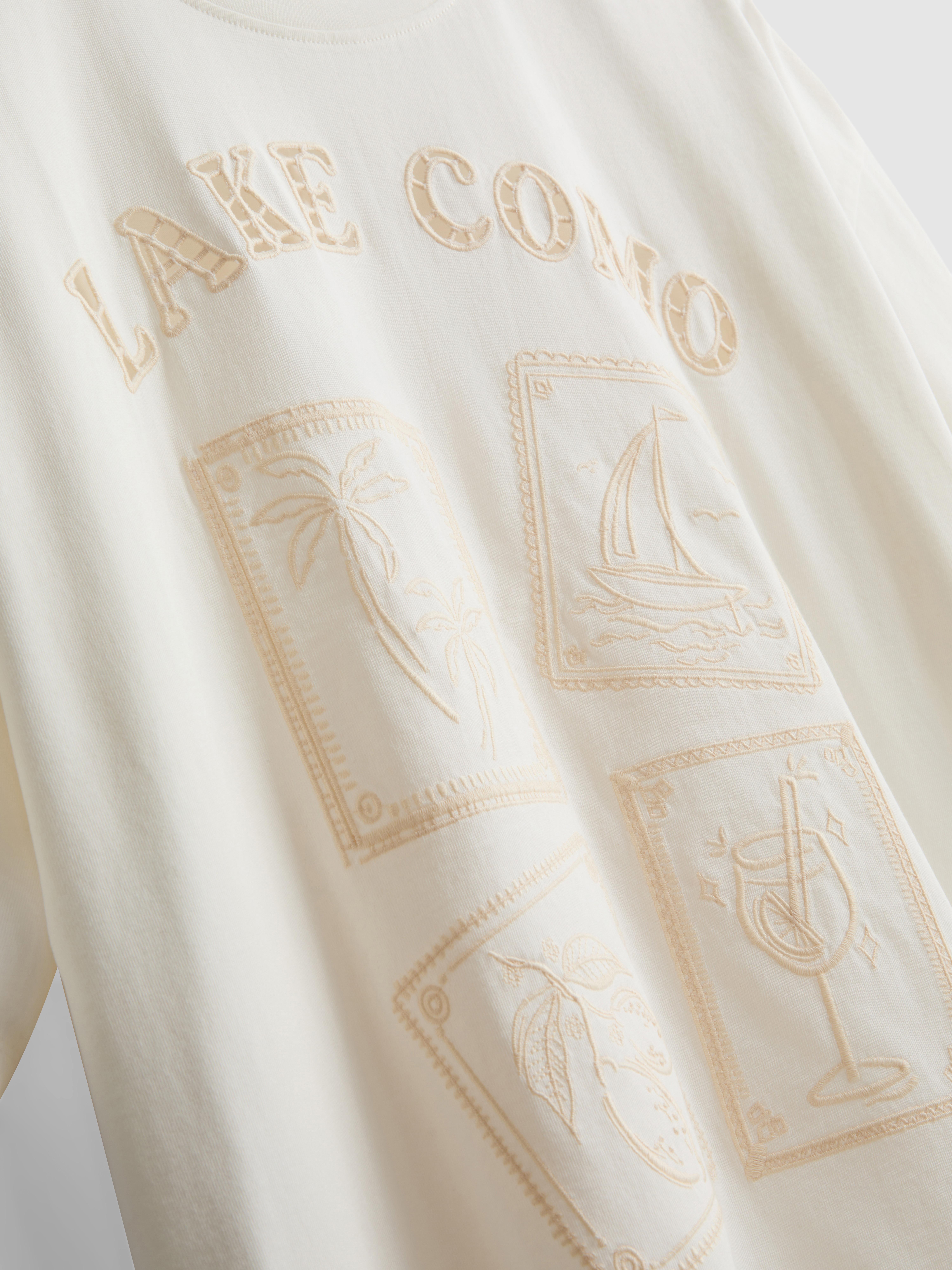 Oversized Embroidered Lake Como Tee