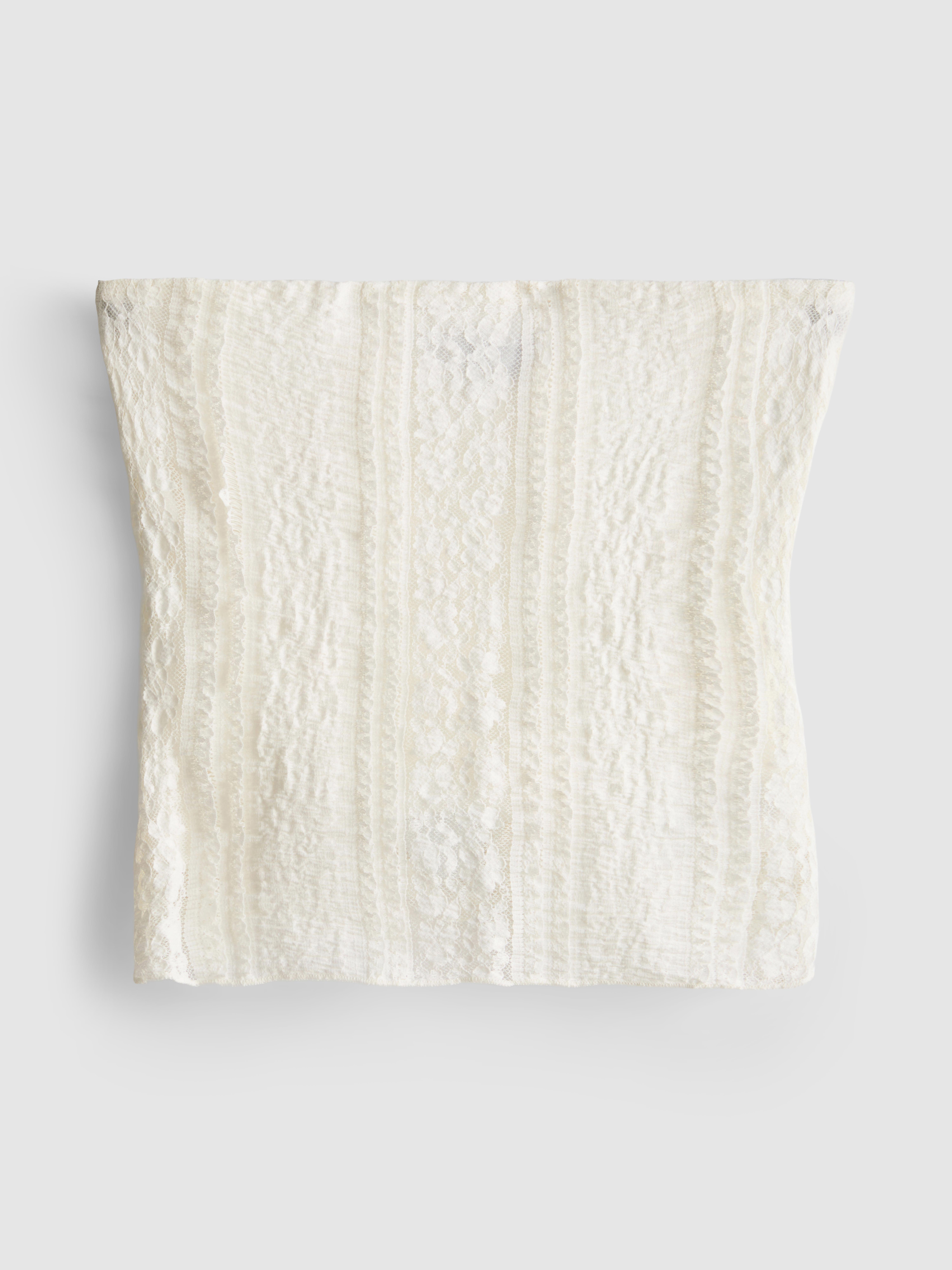 Cotton Blend Lace Bandeau