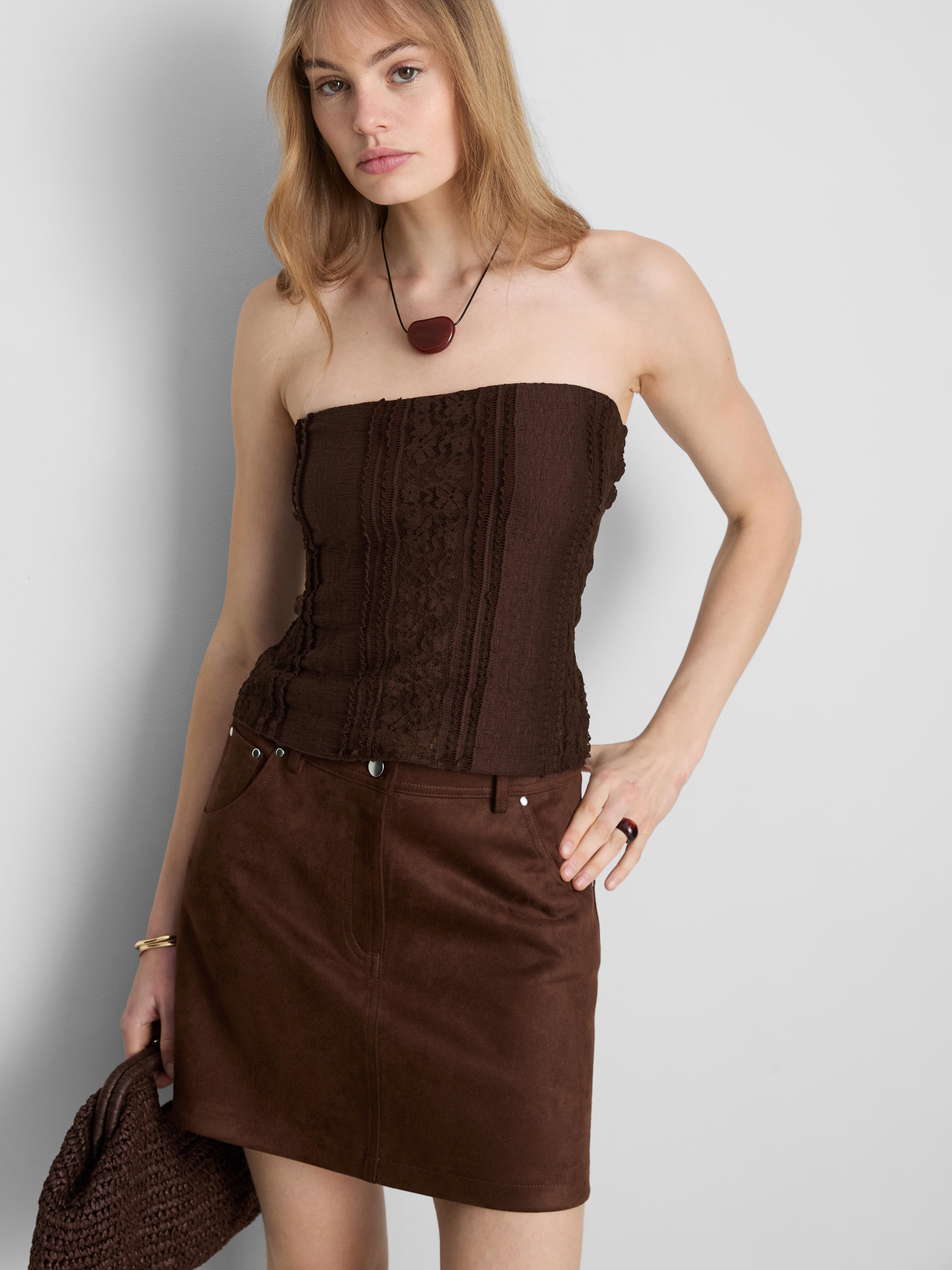 Cotton Blend Lace Bandeau