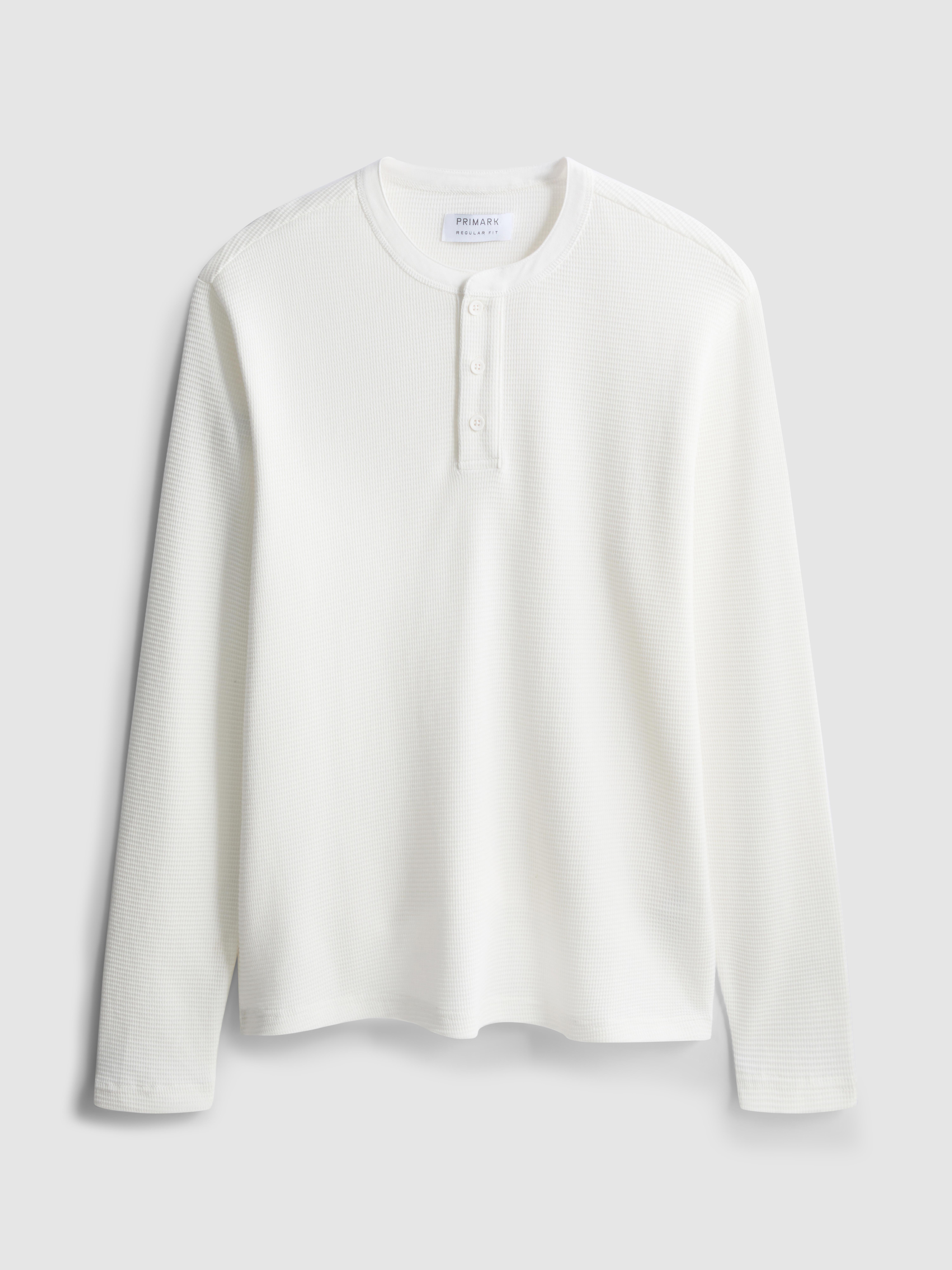 T-shirt boutonné à texture gaufrée