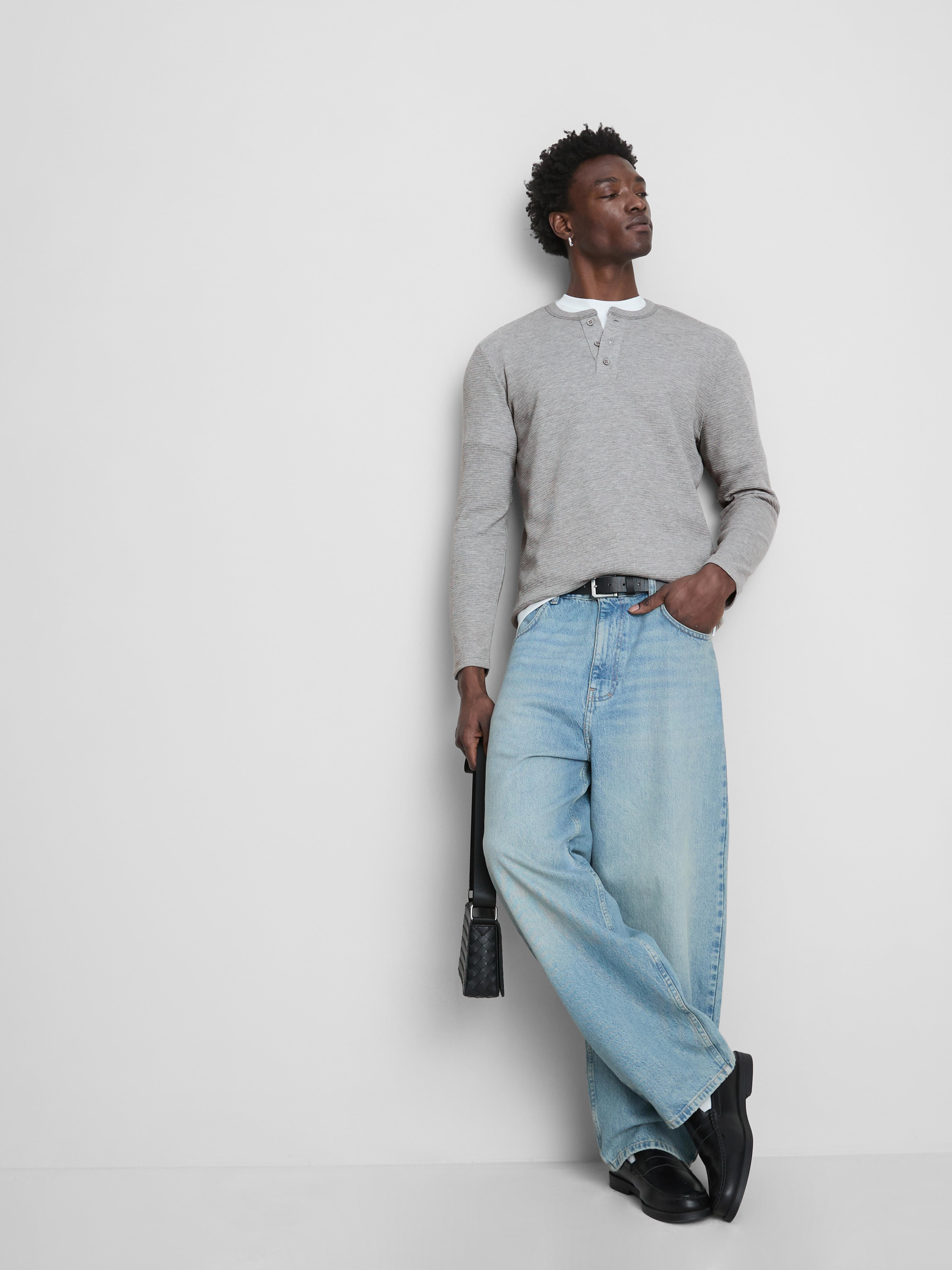 T-shirt gola padre textura waffle