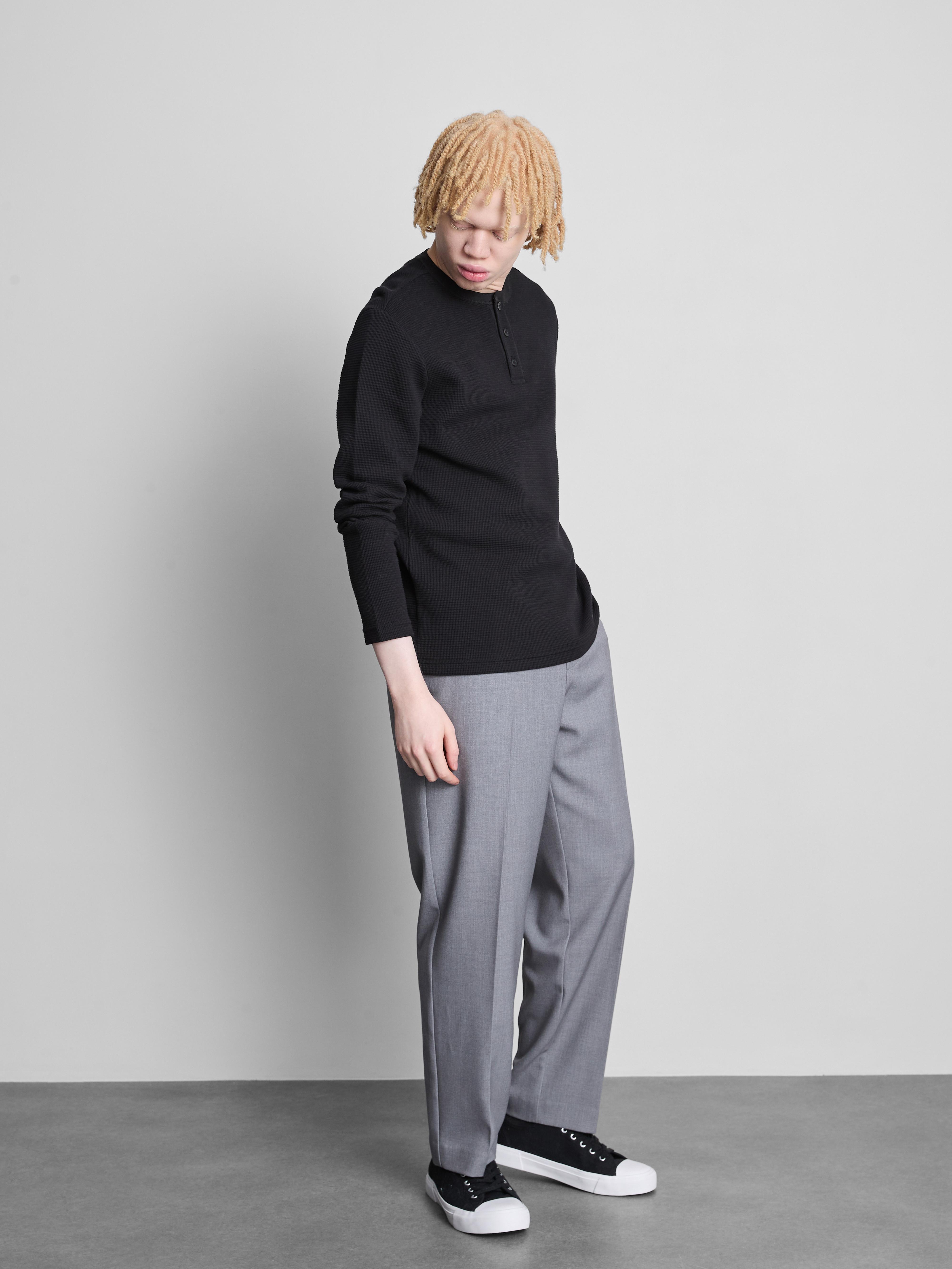 Waffle Texture Henley T-Shirt