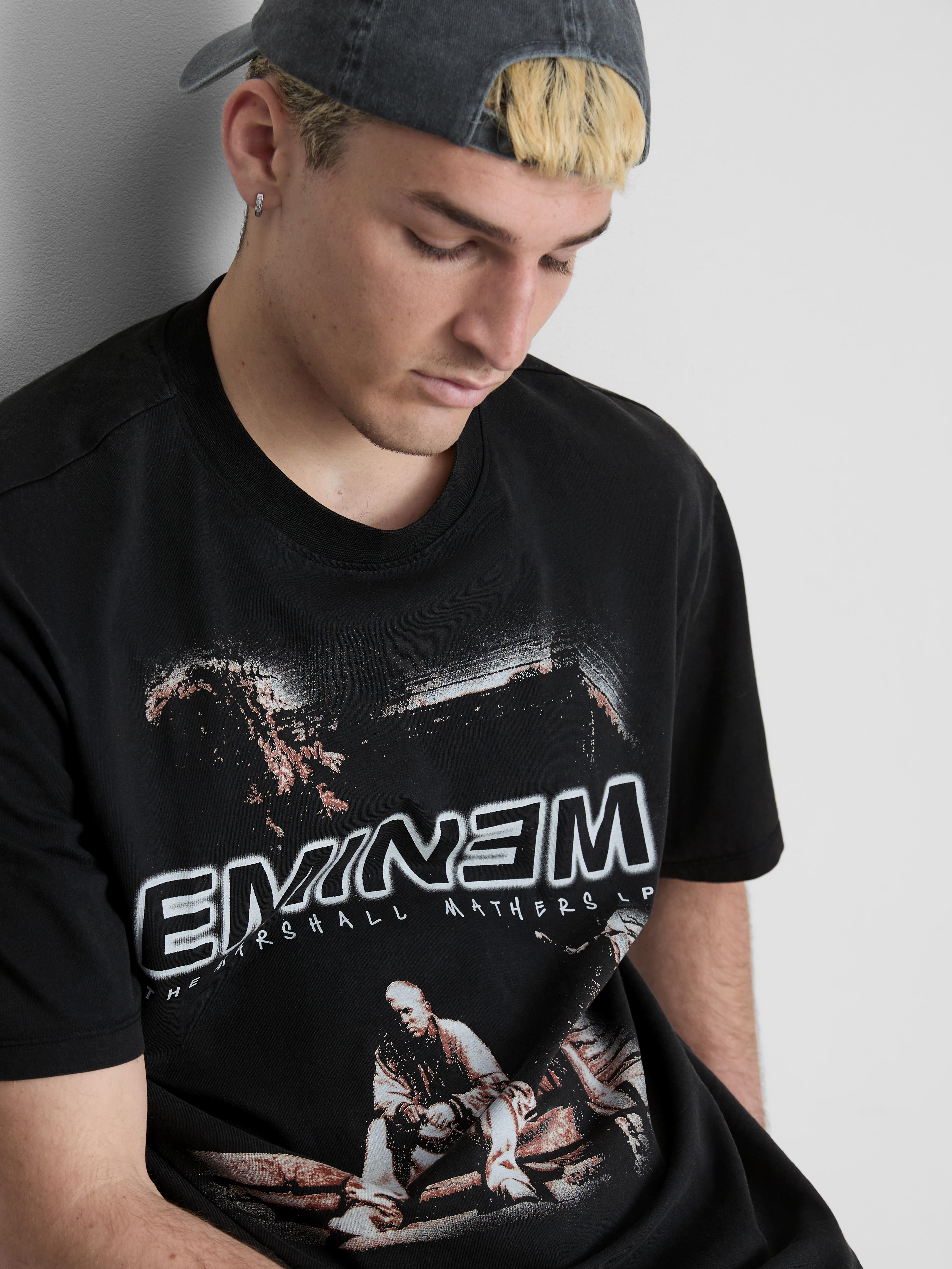 EMINEM グラフィックTシャツ 00年代 ブラック Mens Charcoal Eminem Graphic T-Shirt | Primark