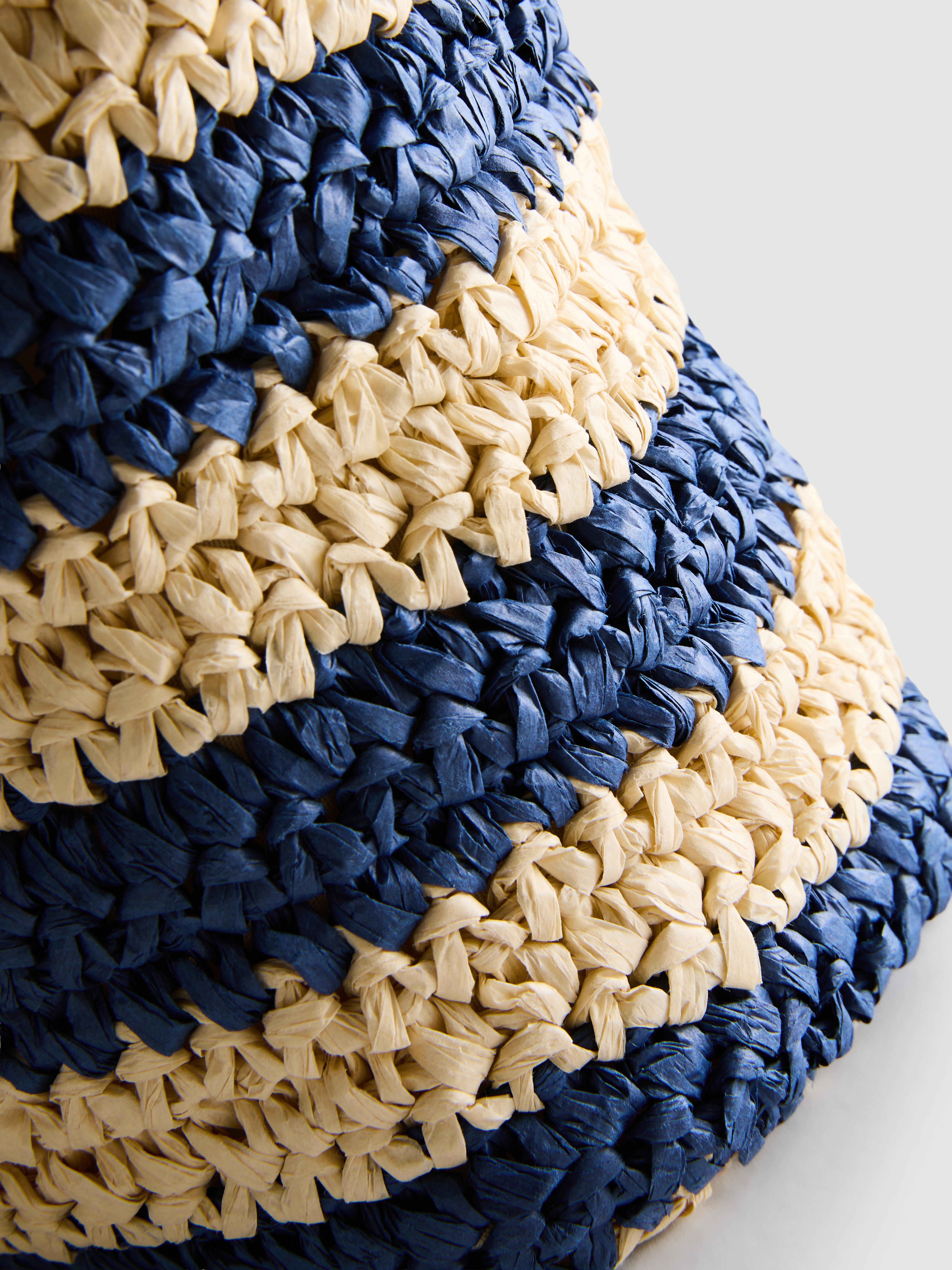 Striped Raffia Shoulder Bag