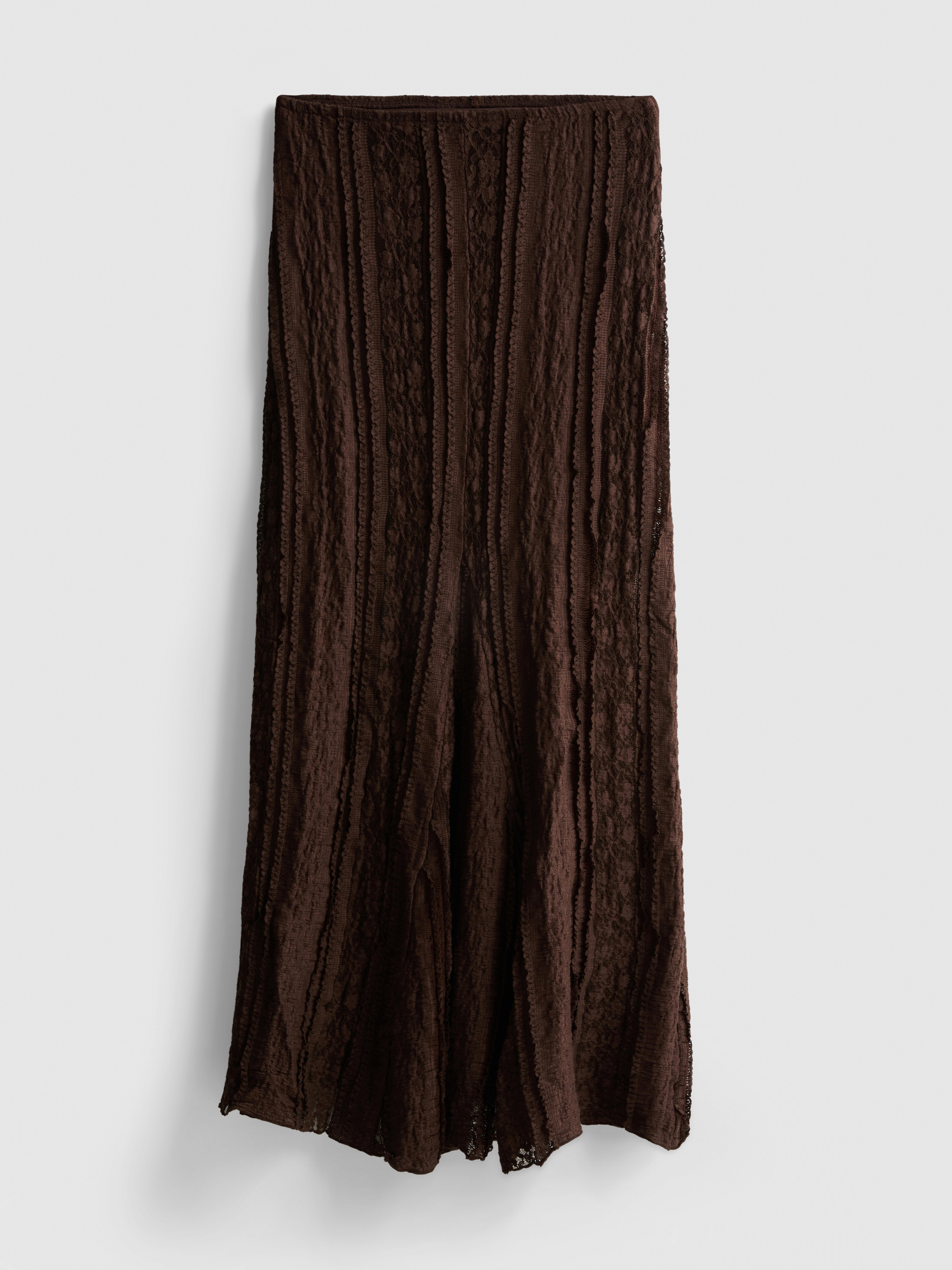 Cotton Blend Lace Maxi Skirt
