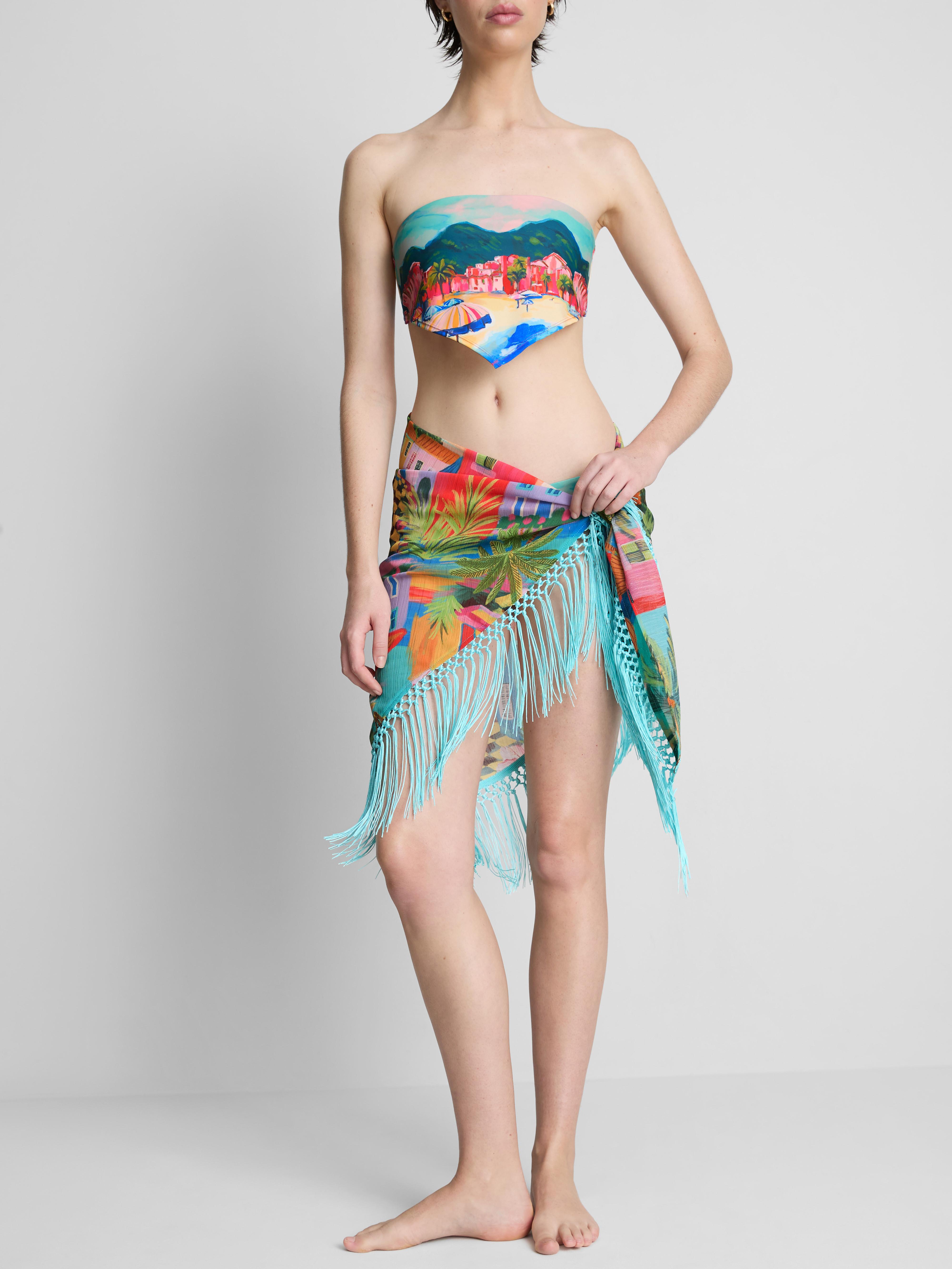 Tropical Printed Fringe Sarong
