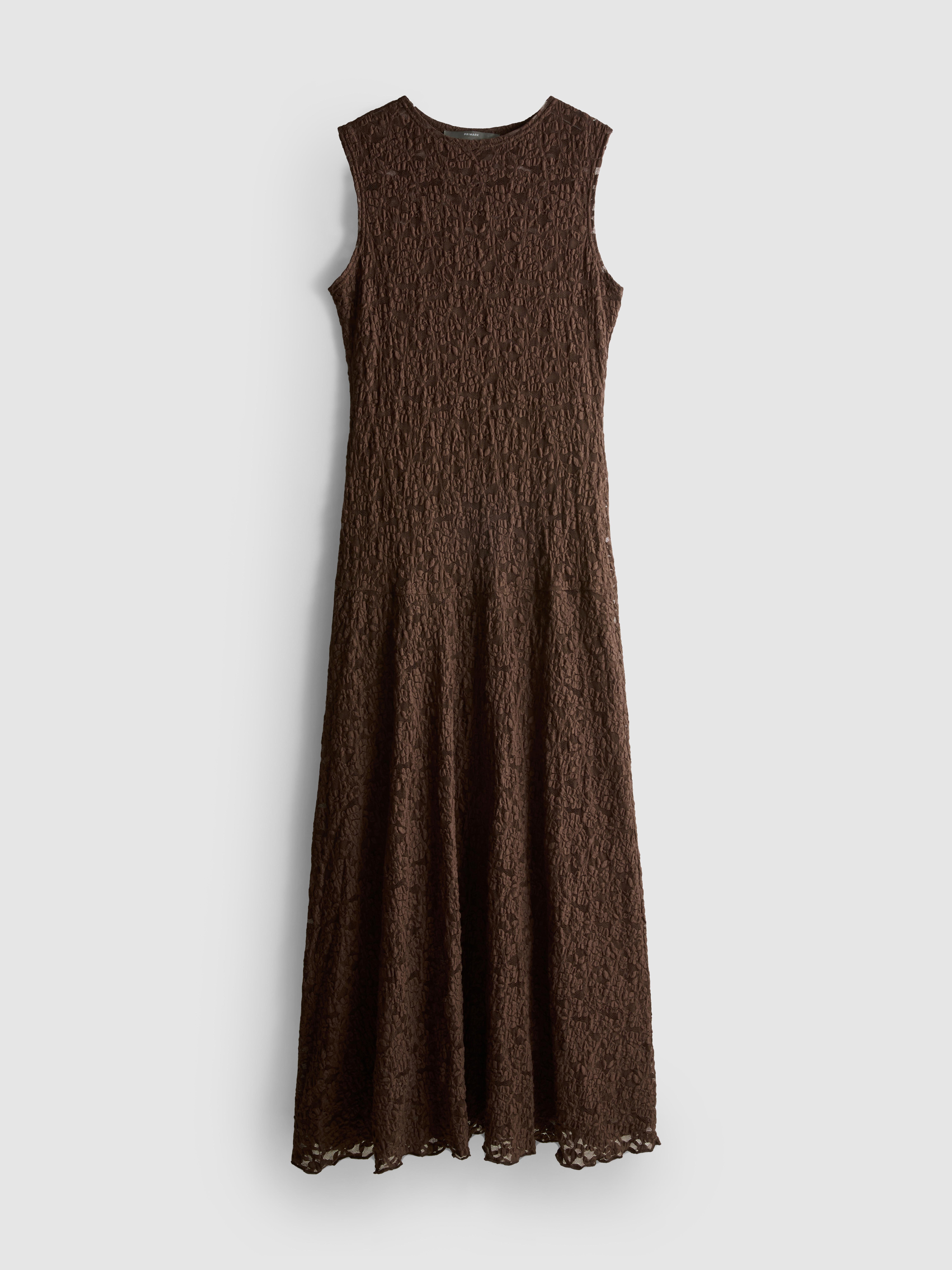 princess polly baby blue dress Amanda Lace Trim Maxi Dress in Brown main image 1