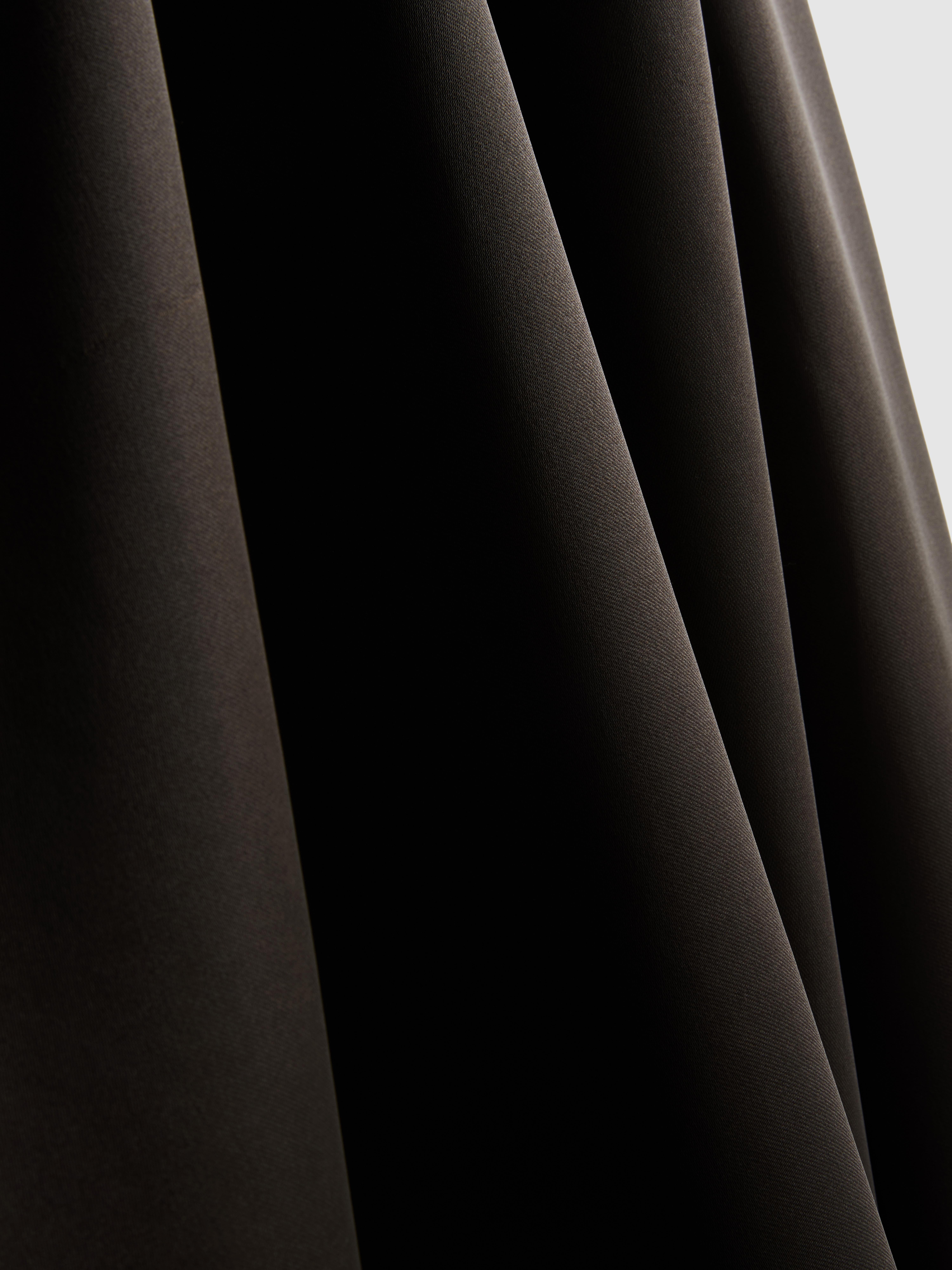 Women's Chocolate Long Satin Bias-Cut Circle Skirt