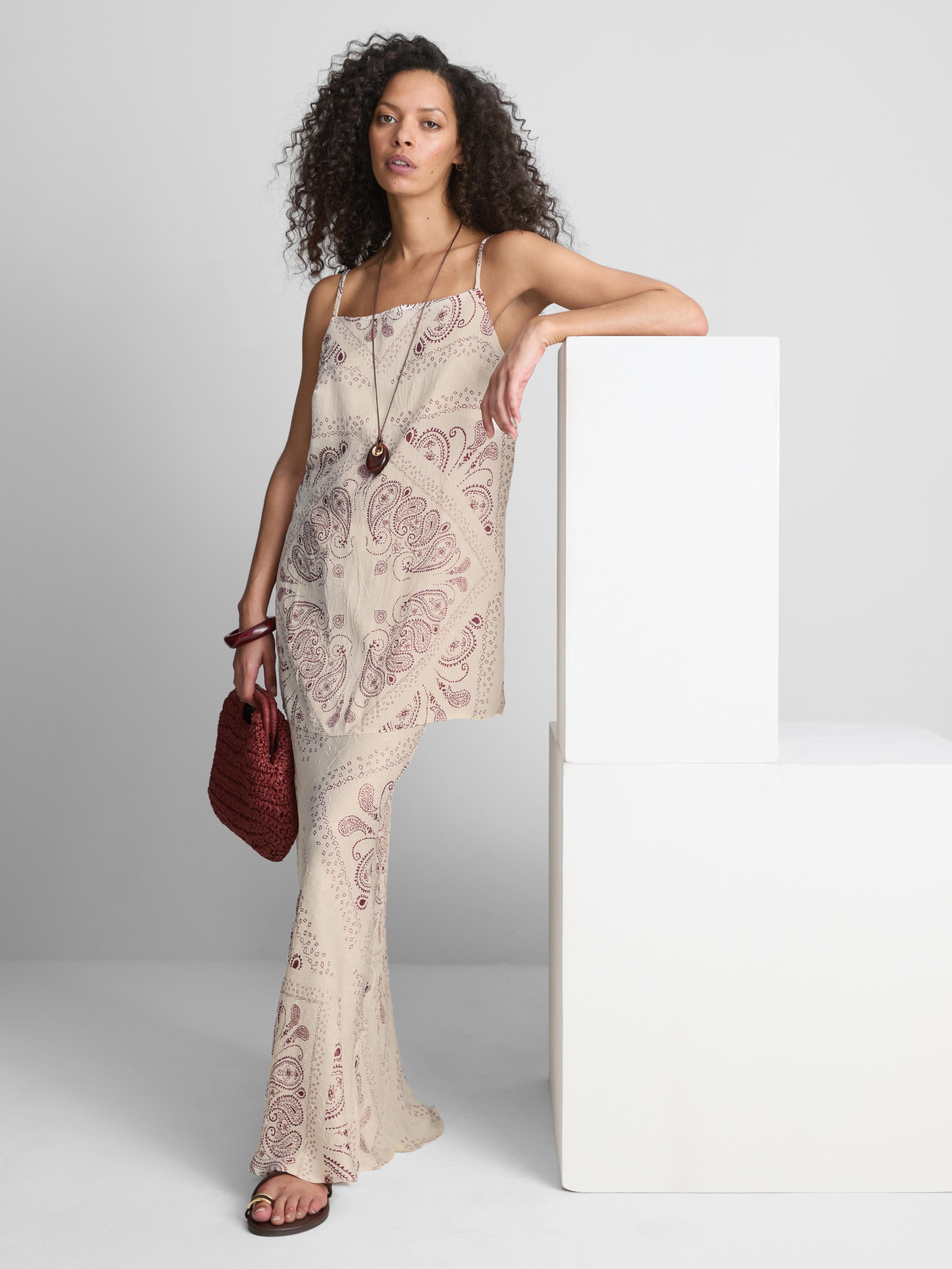 Paula Echevarría Crushed Satin Longline Cami Top