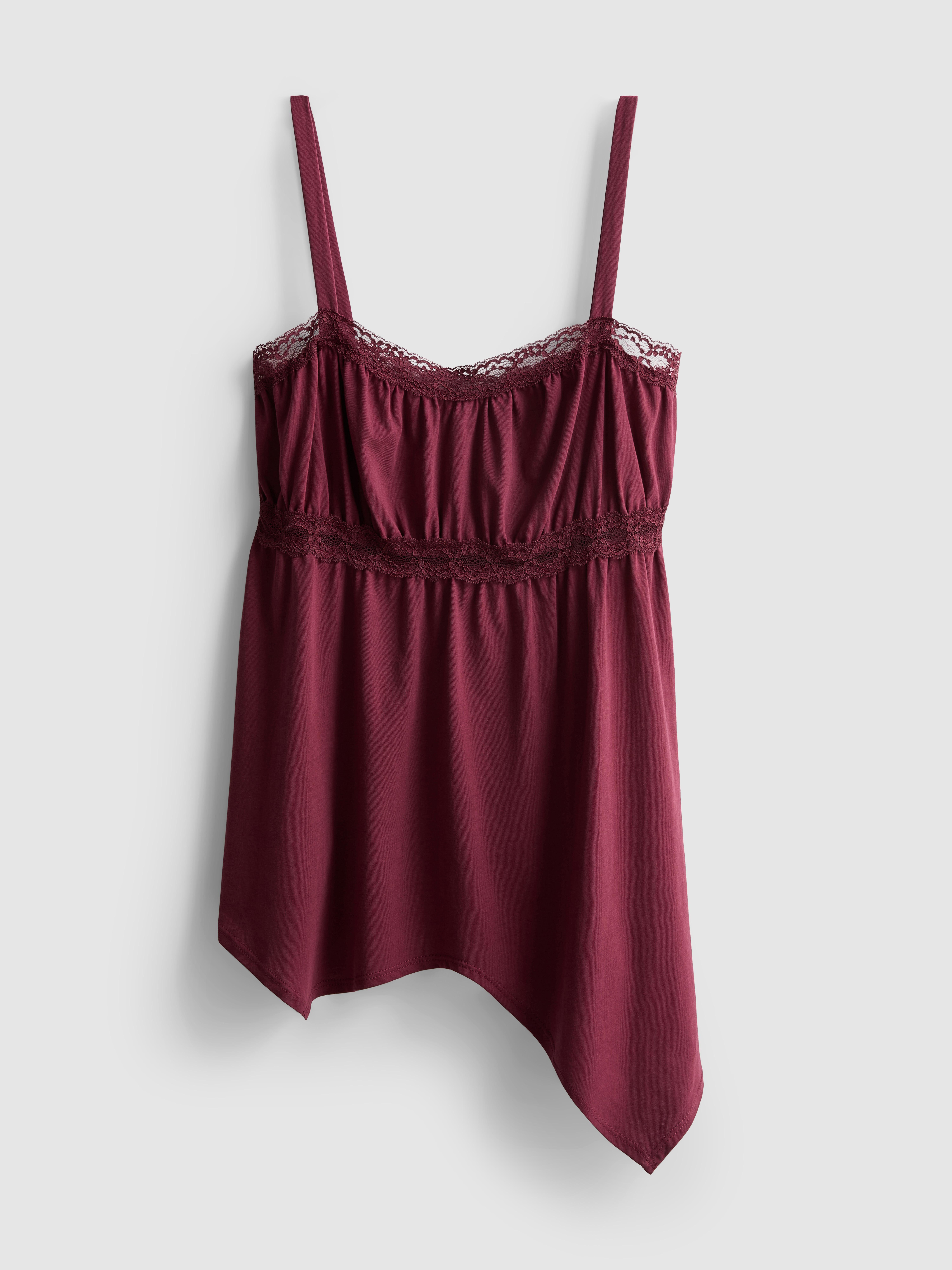 Camiseta de tirantes de algodón con bajo tipo pañuelo