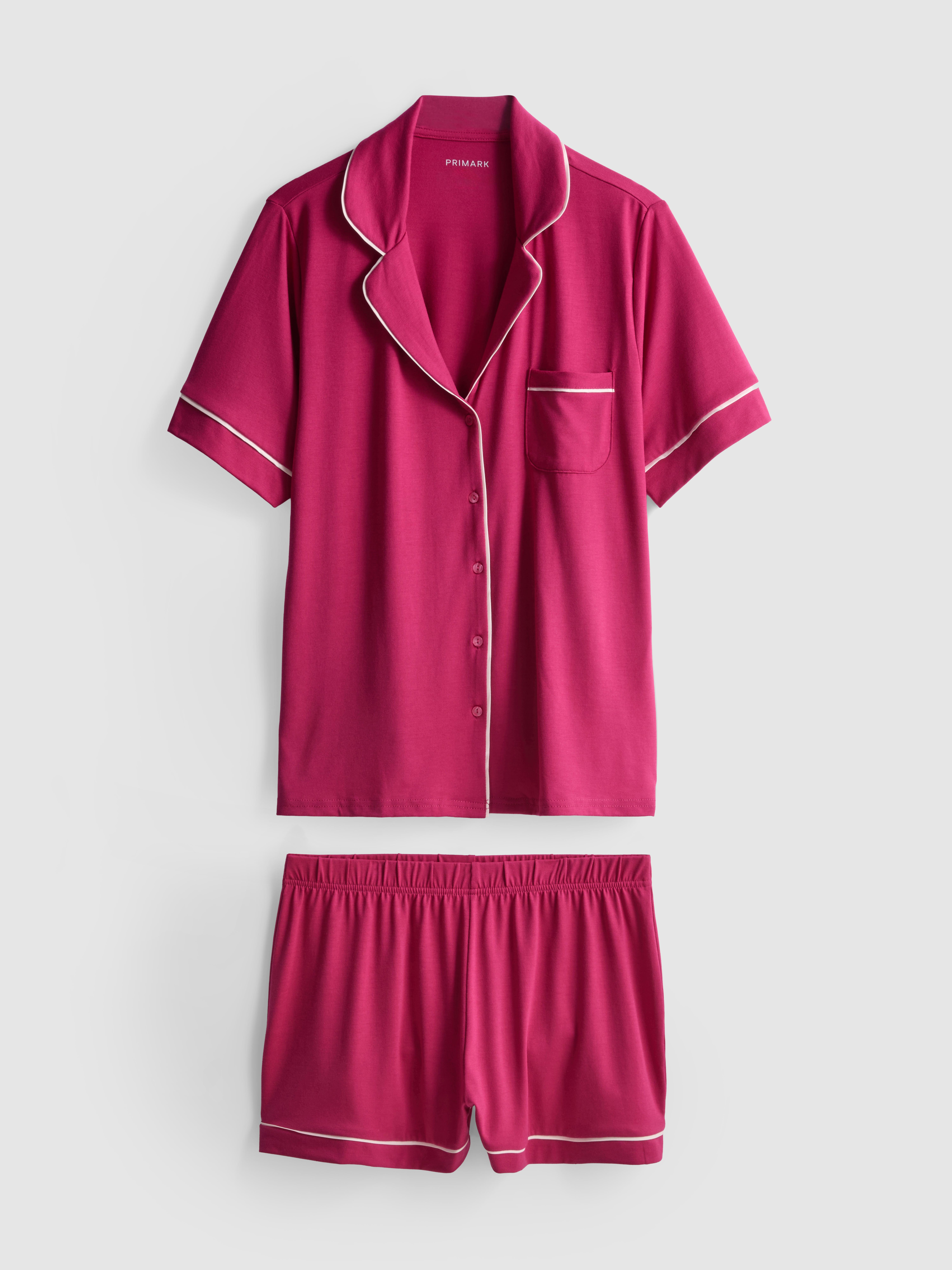 Piped Boyfriend Shorty Pajamas