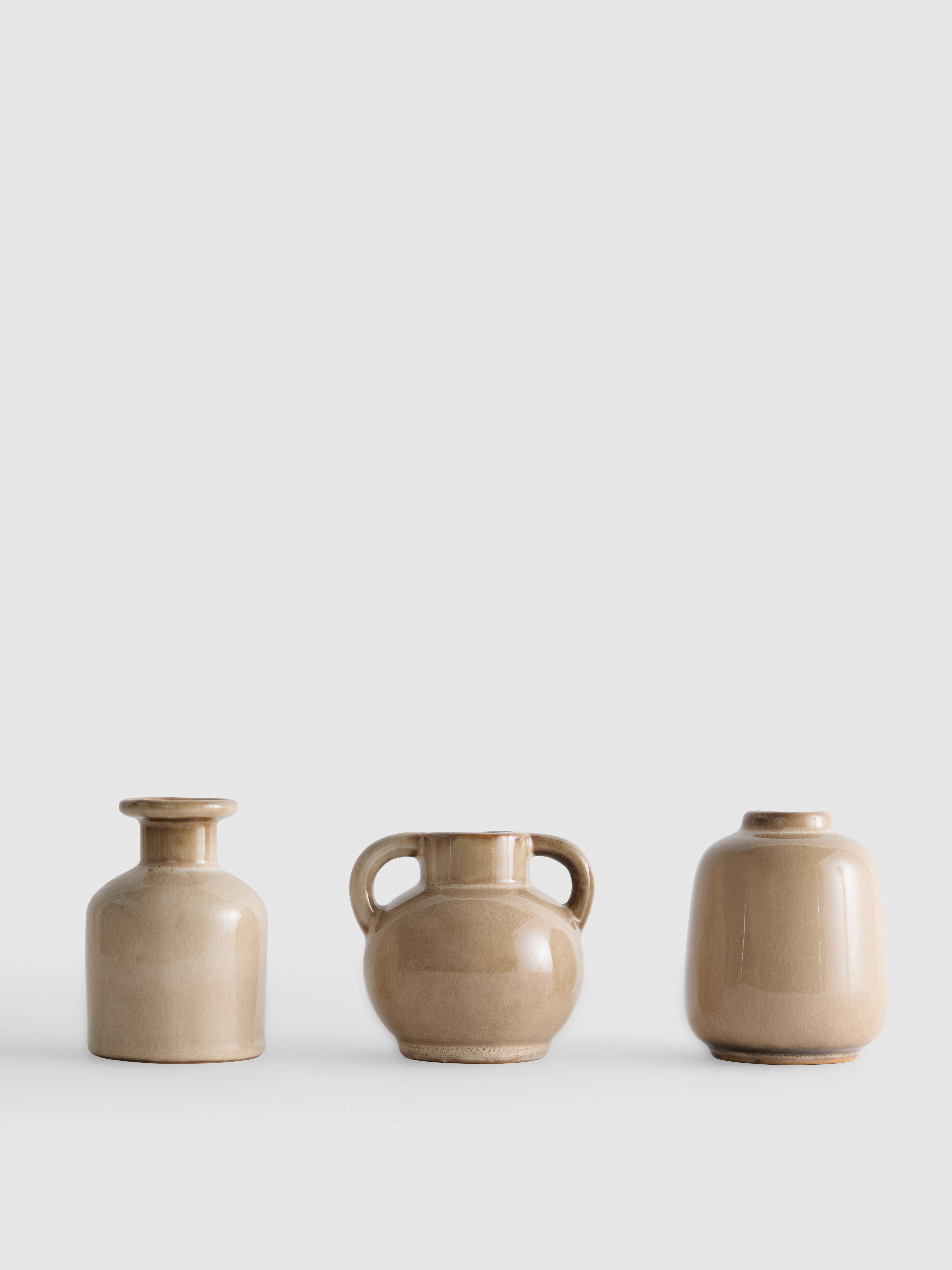 3pk Ceramic Vase Ornaments