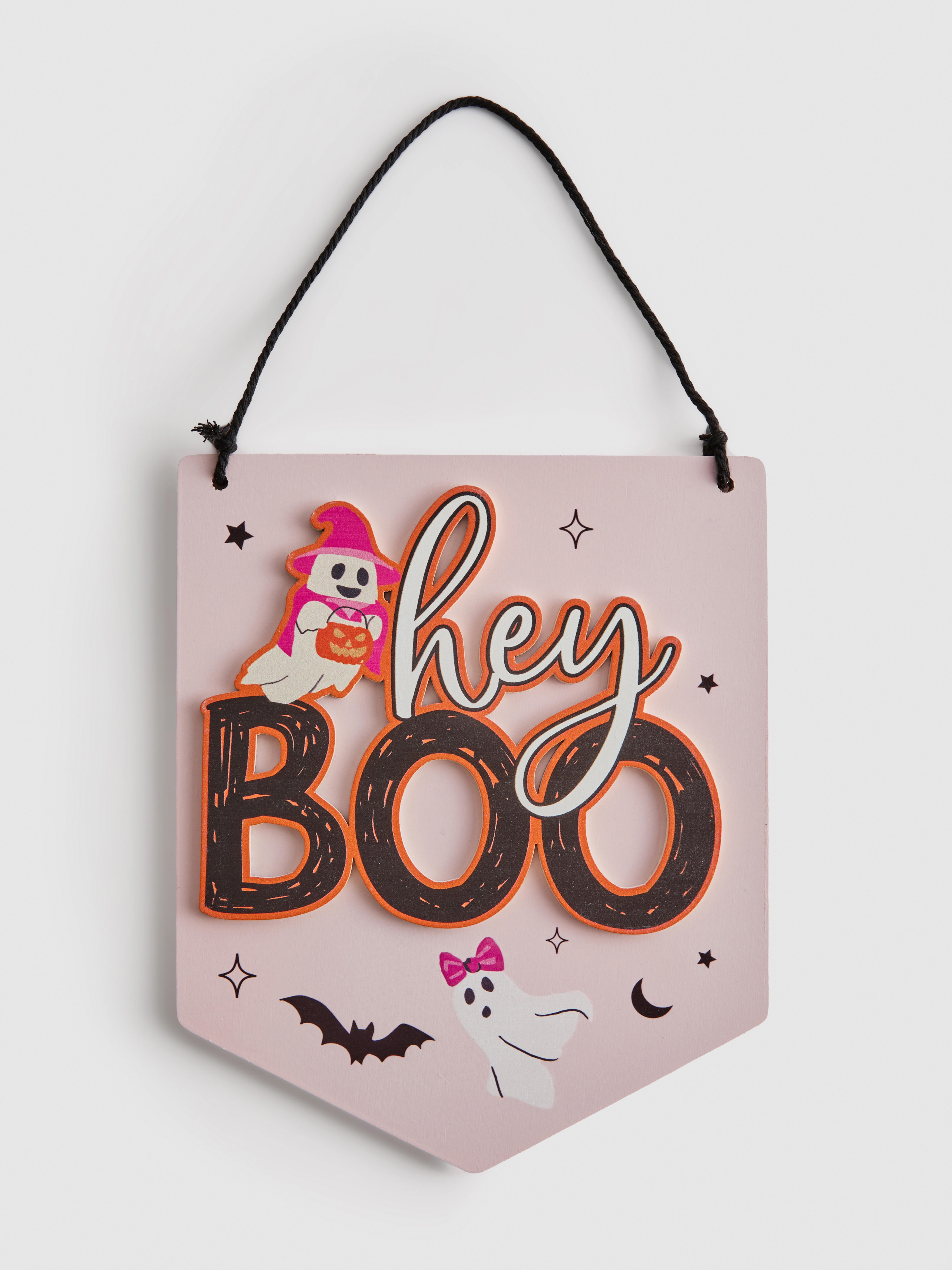 Écriteau mural « Hey Boo »