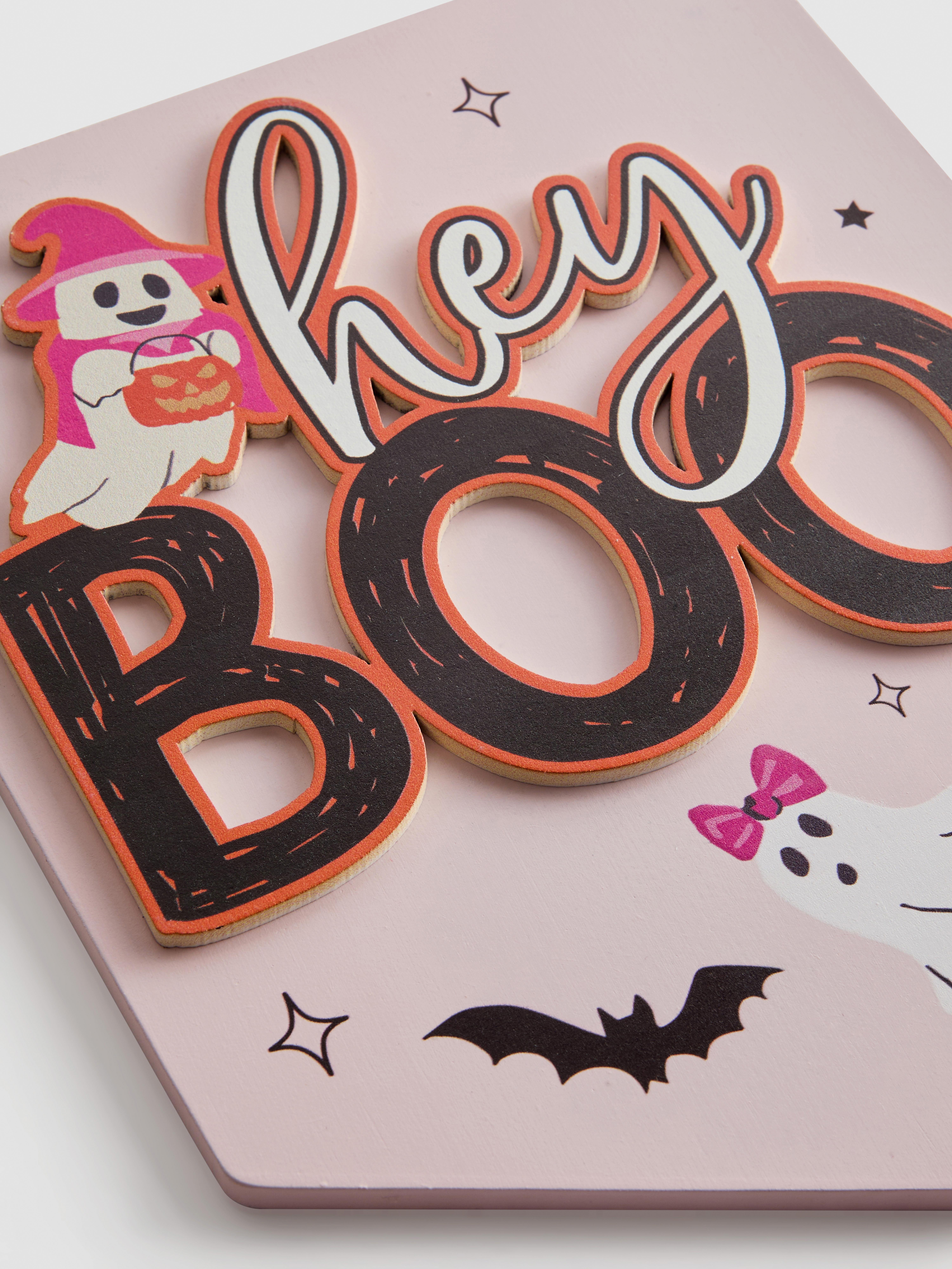 Écriteau mural « Hey Boo »