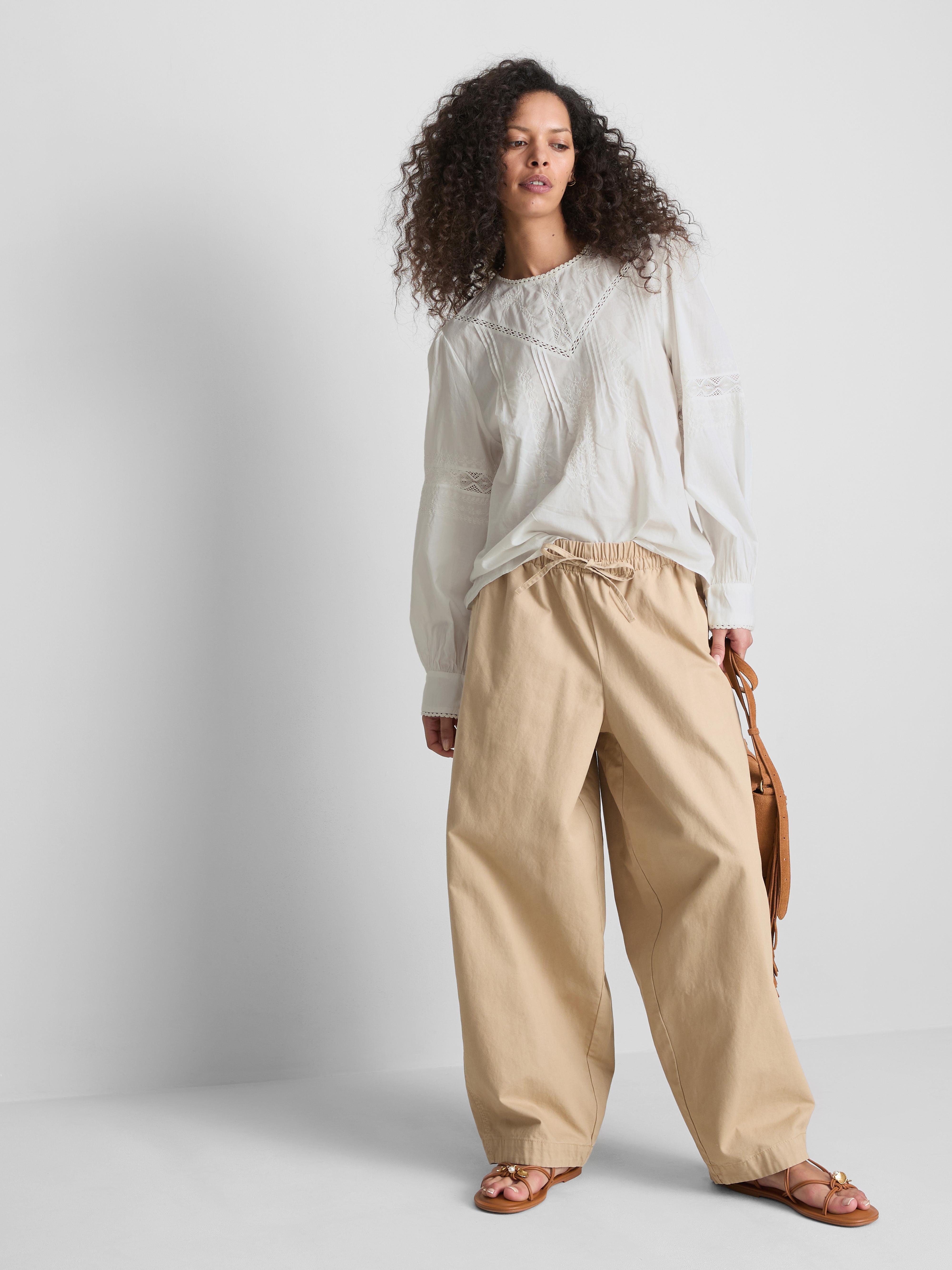 Paula Echevarría Cotton Lace Insert Blouse