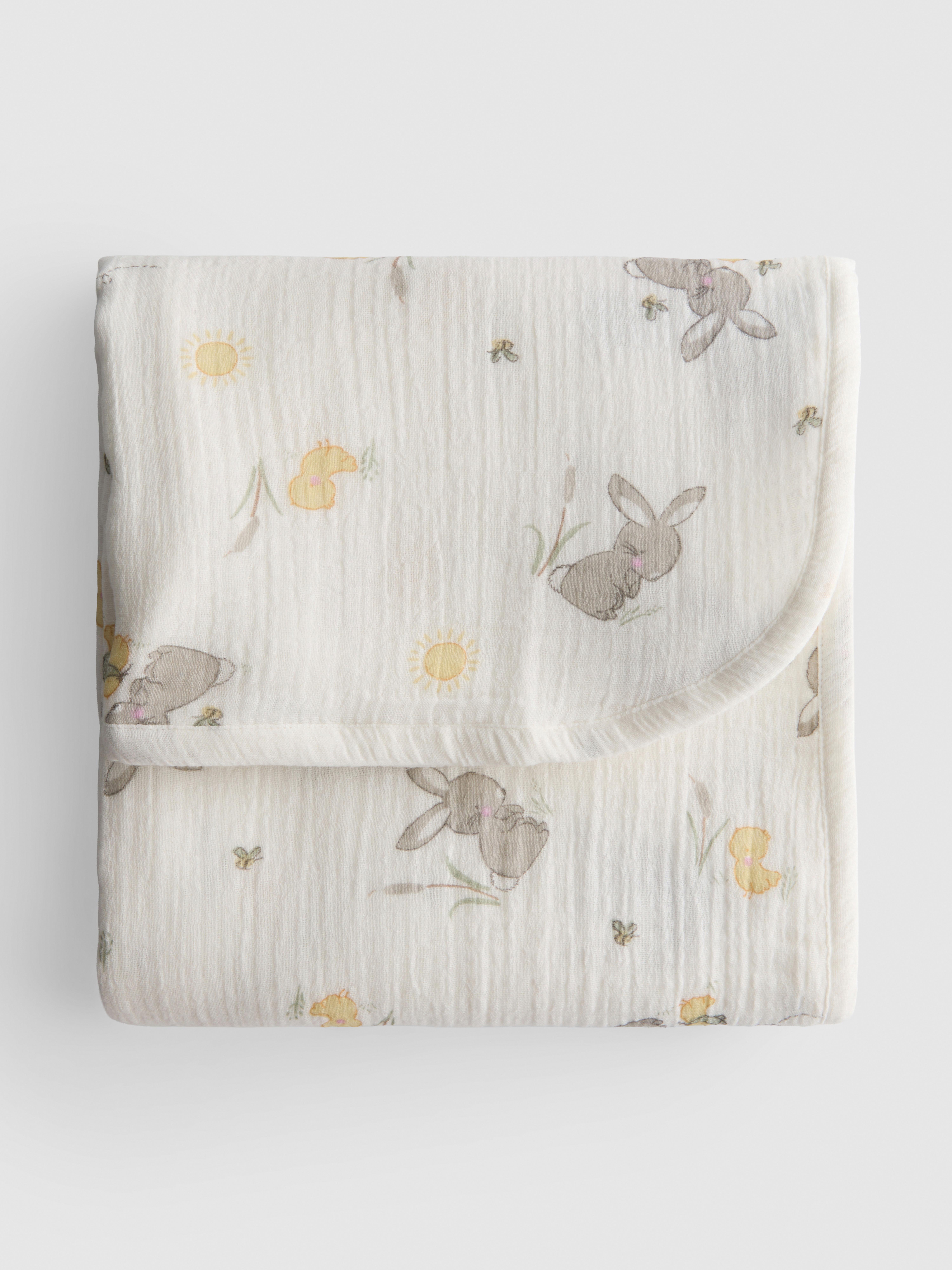 Animal Graphic Muslin Baby Blanket