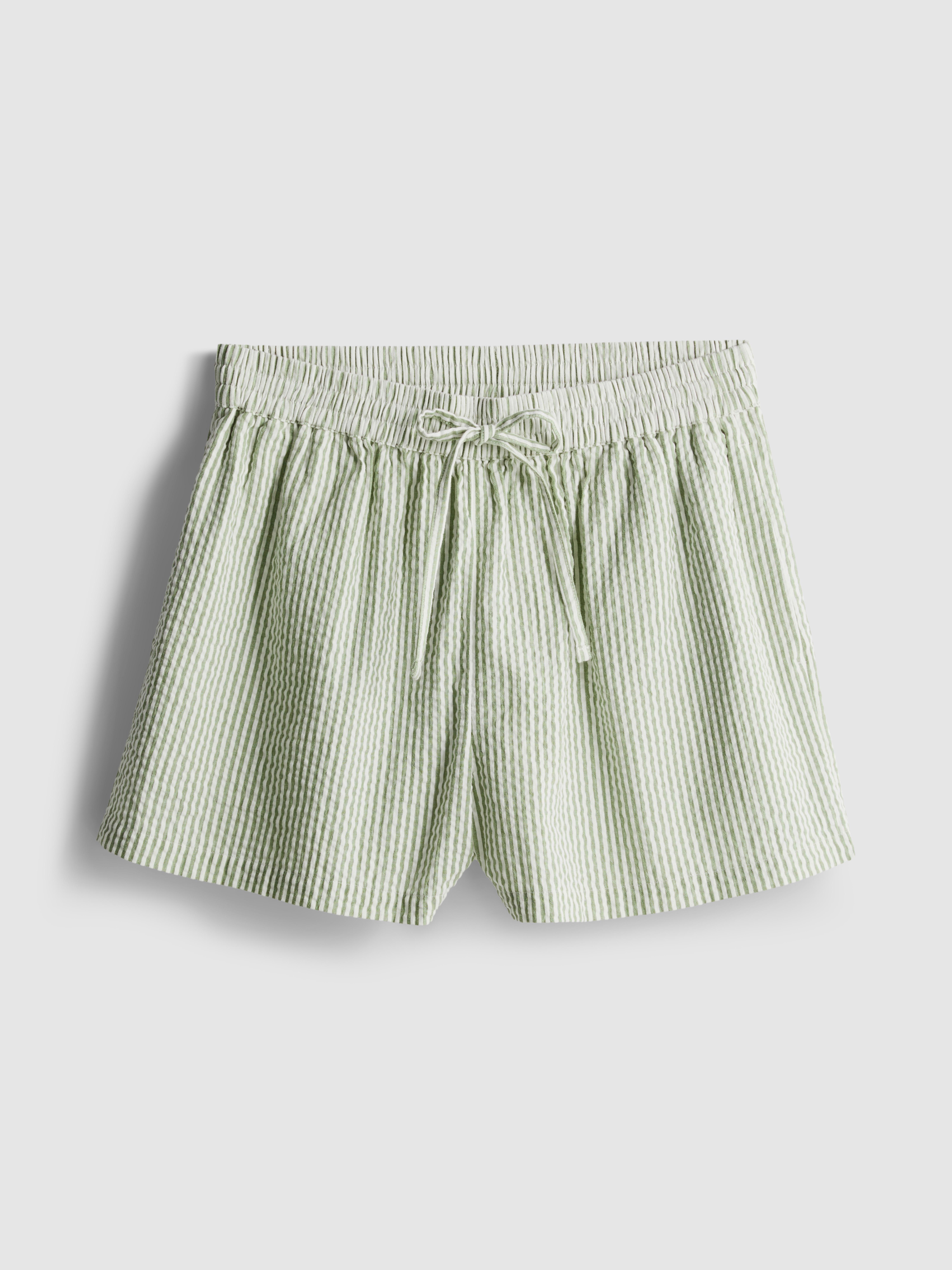 Cotton Striped Seersucker Shorts