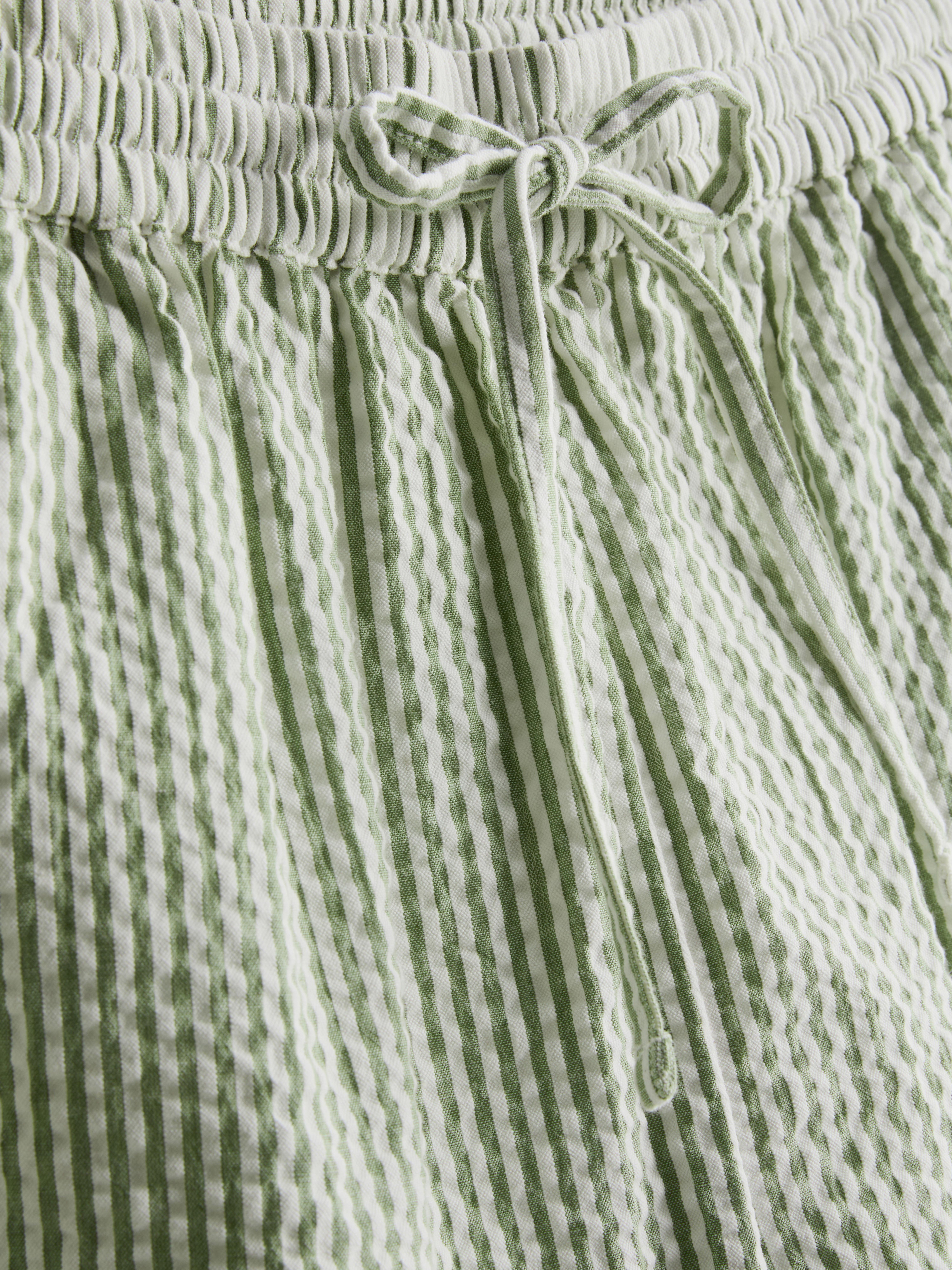 Cotton Striped Seersucker Shorts