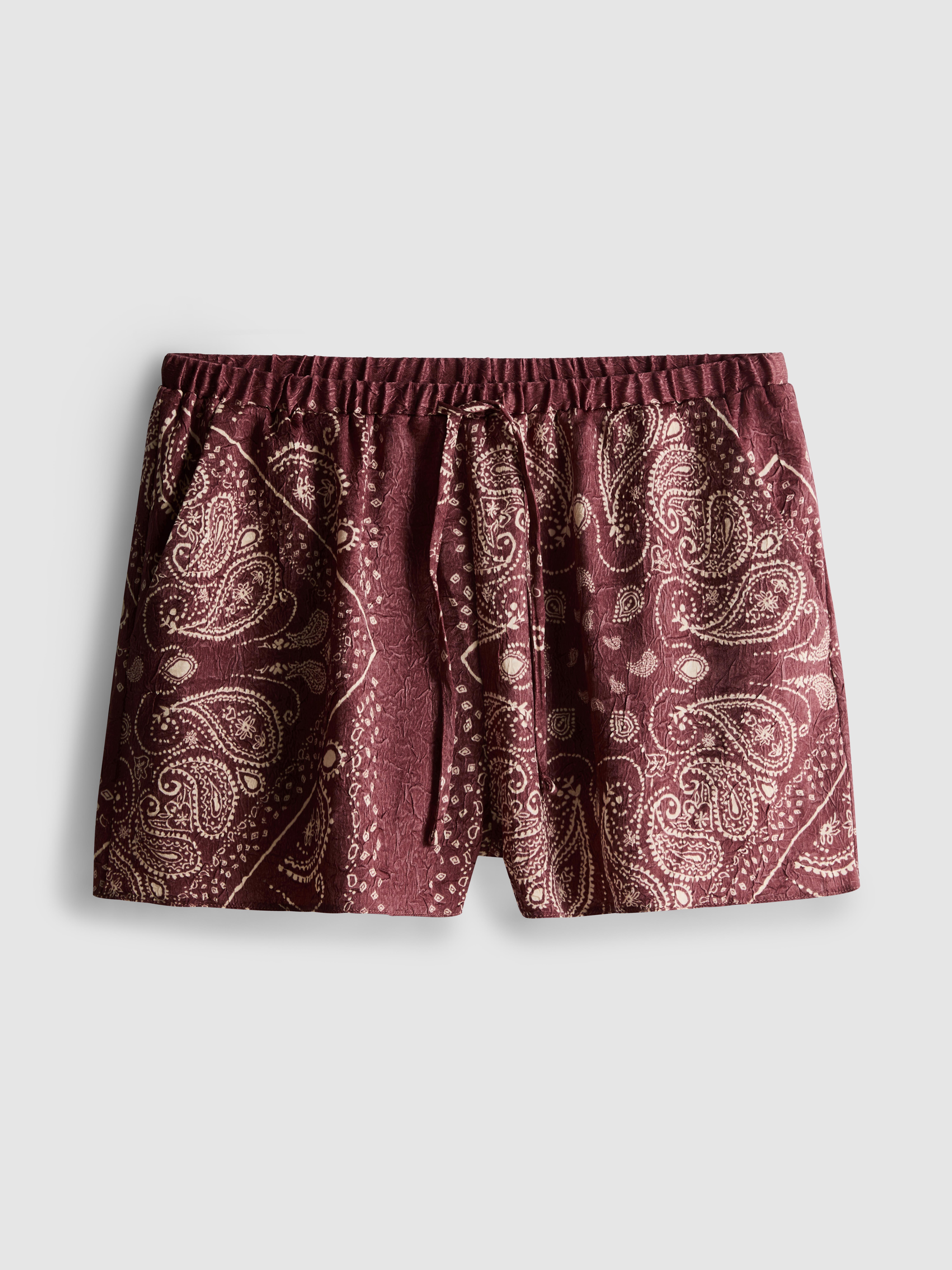Paula Echevarría Paisley Satin Shorts
