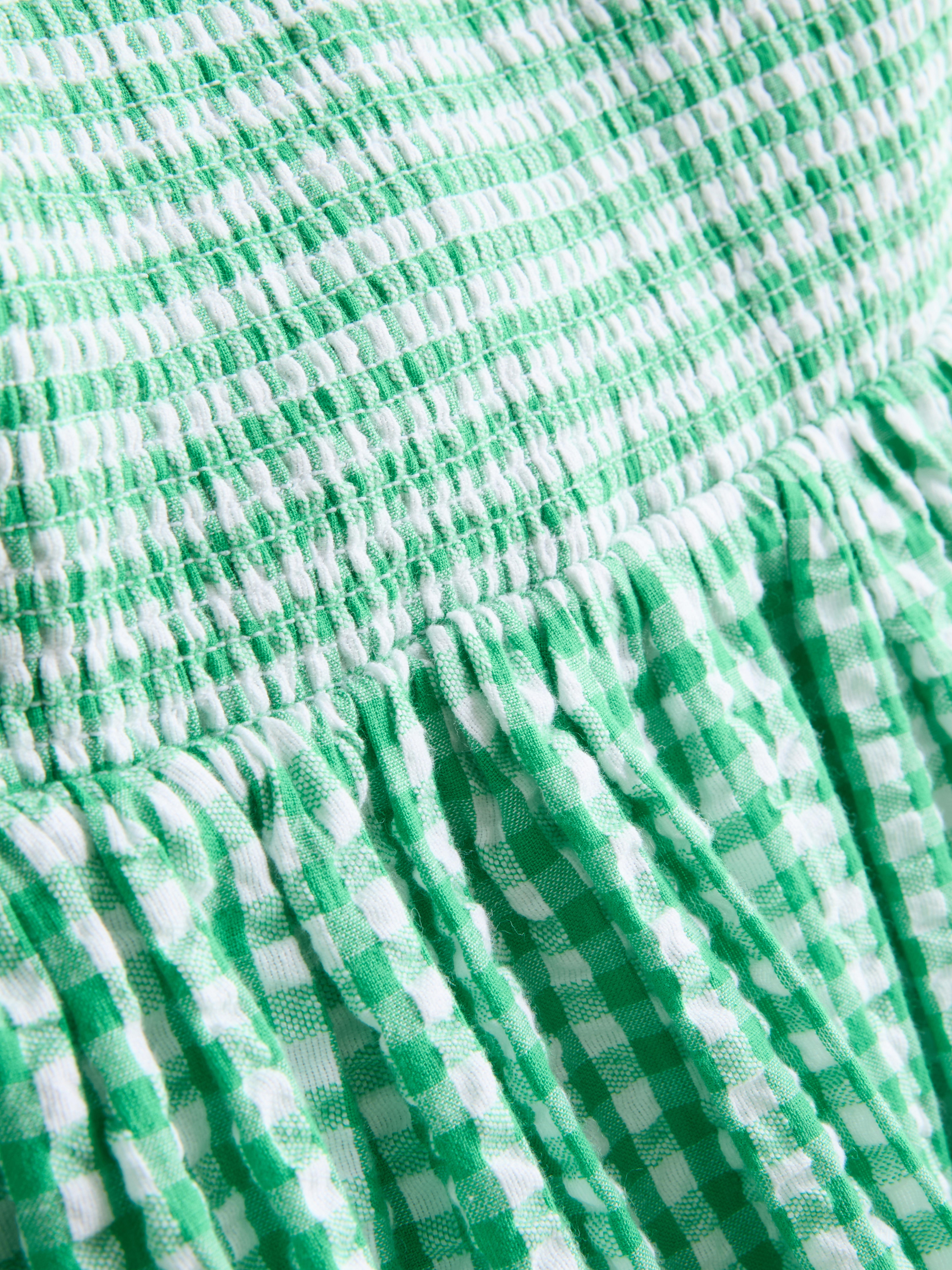 Bandeau-Minikleid aus Baumwolle mit Vichykaros