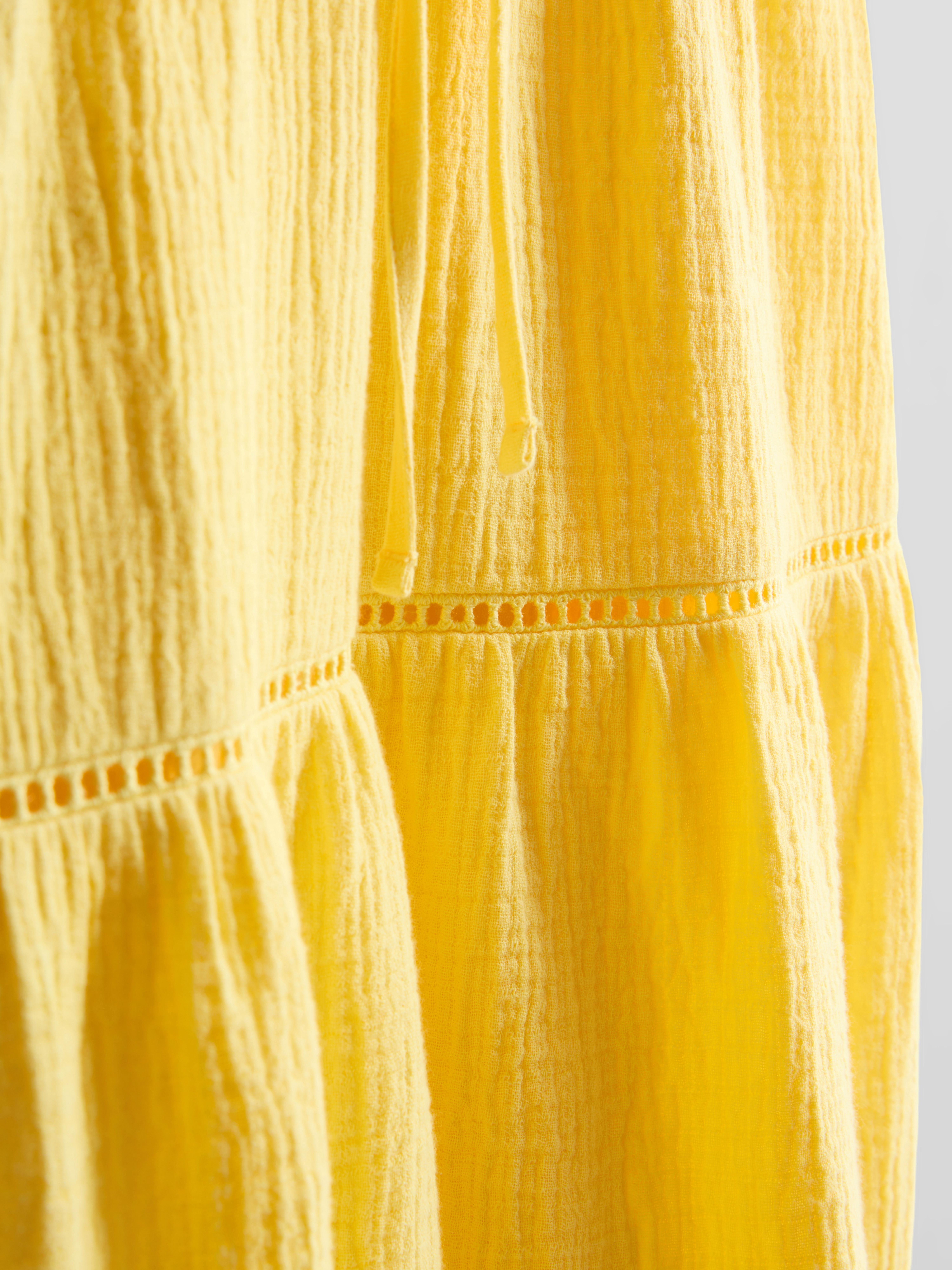 Cotton Tiered V-Neck Mini Dress
