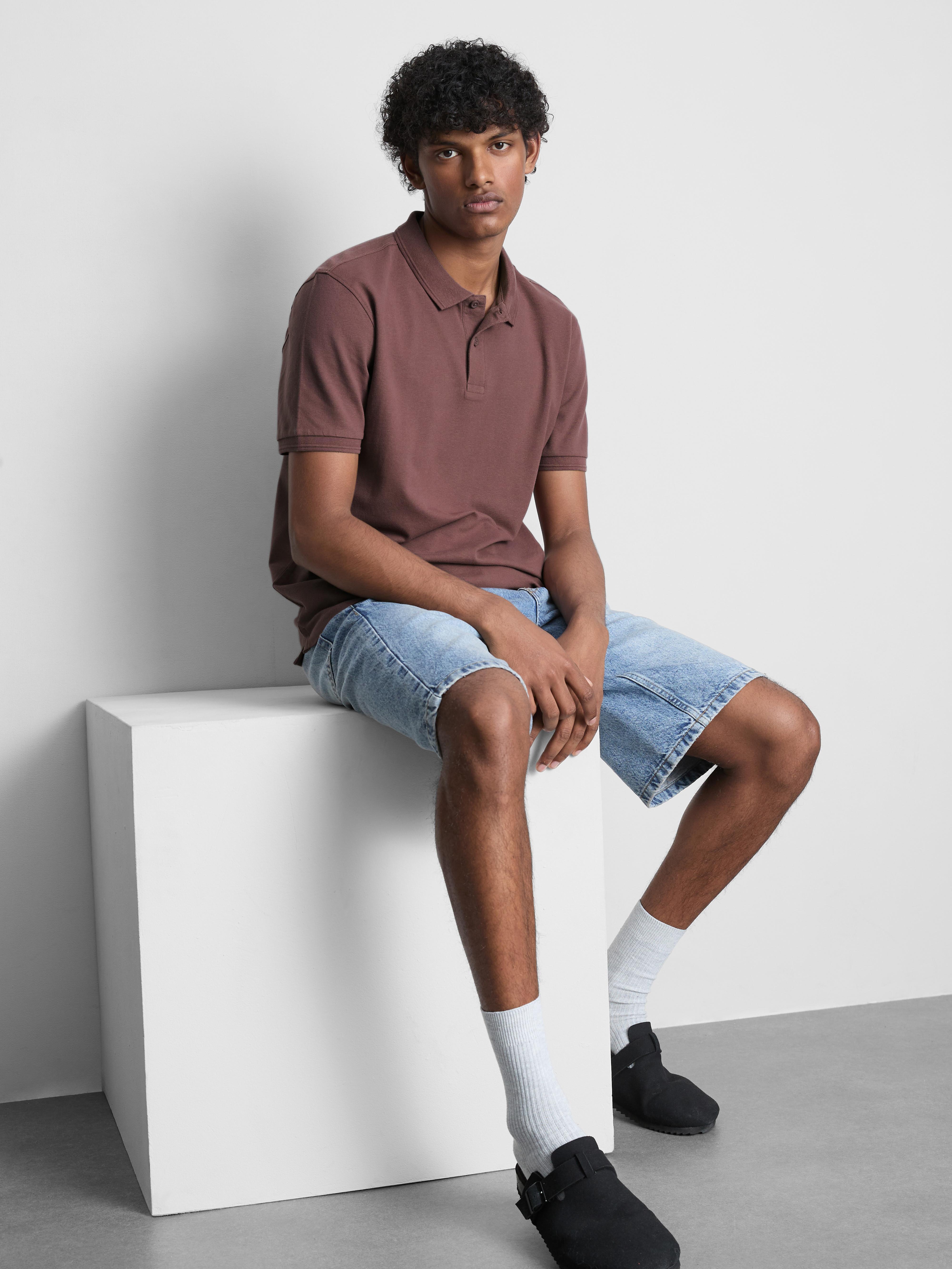 Poloshirt met korte mouwen Pruimpaars