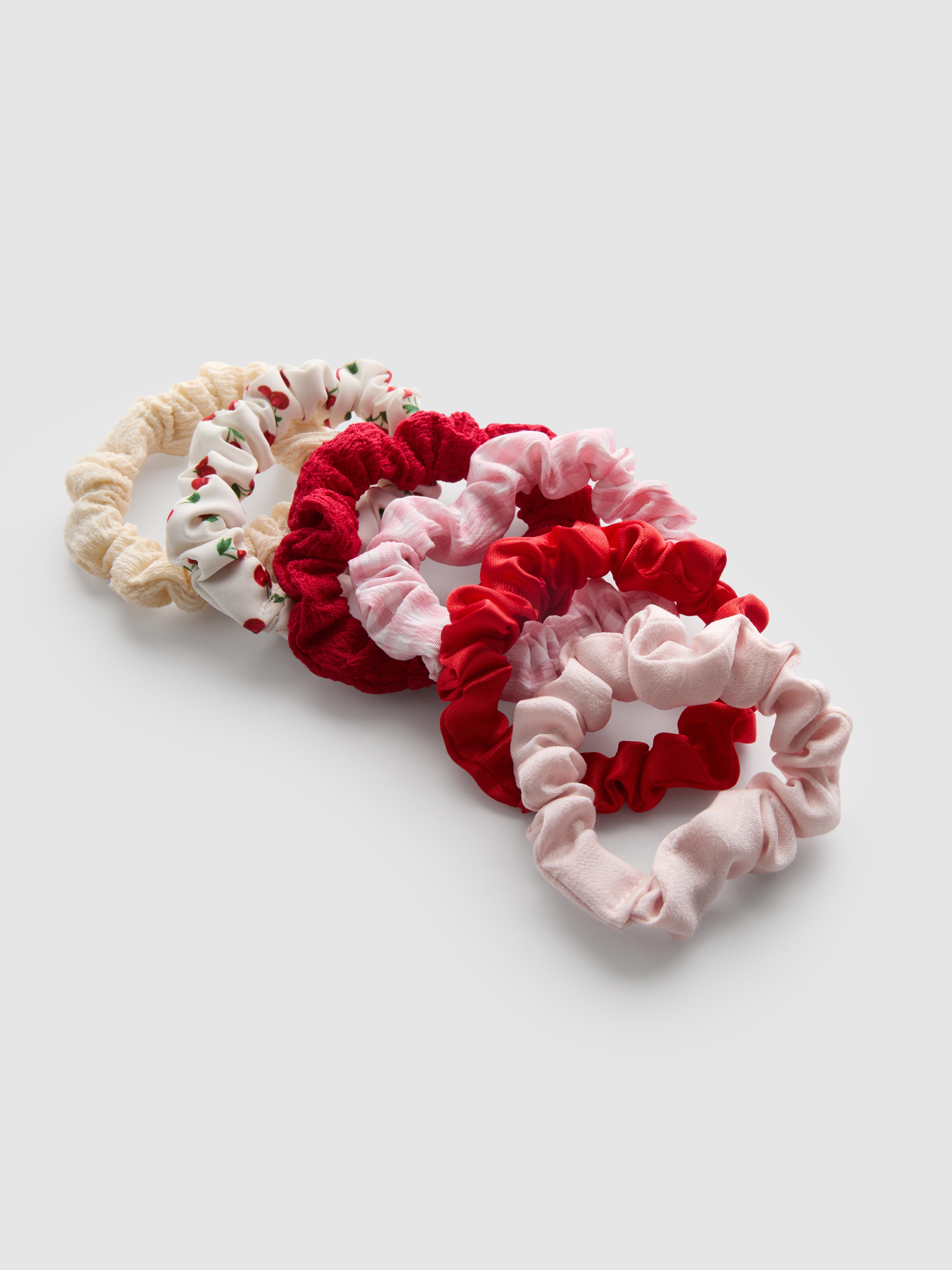 Set de 6 elastice mici de păr cu cireșe