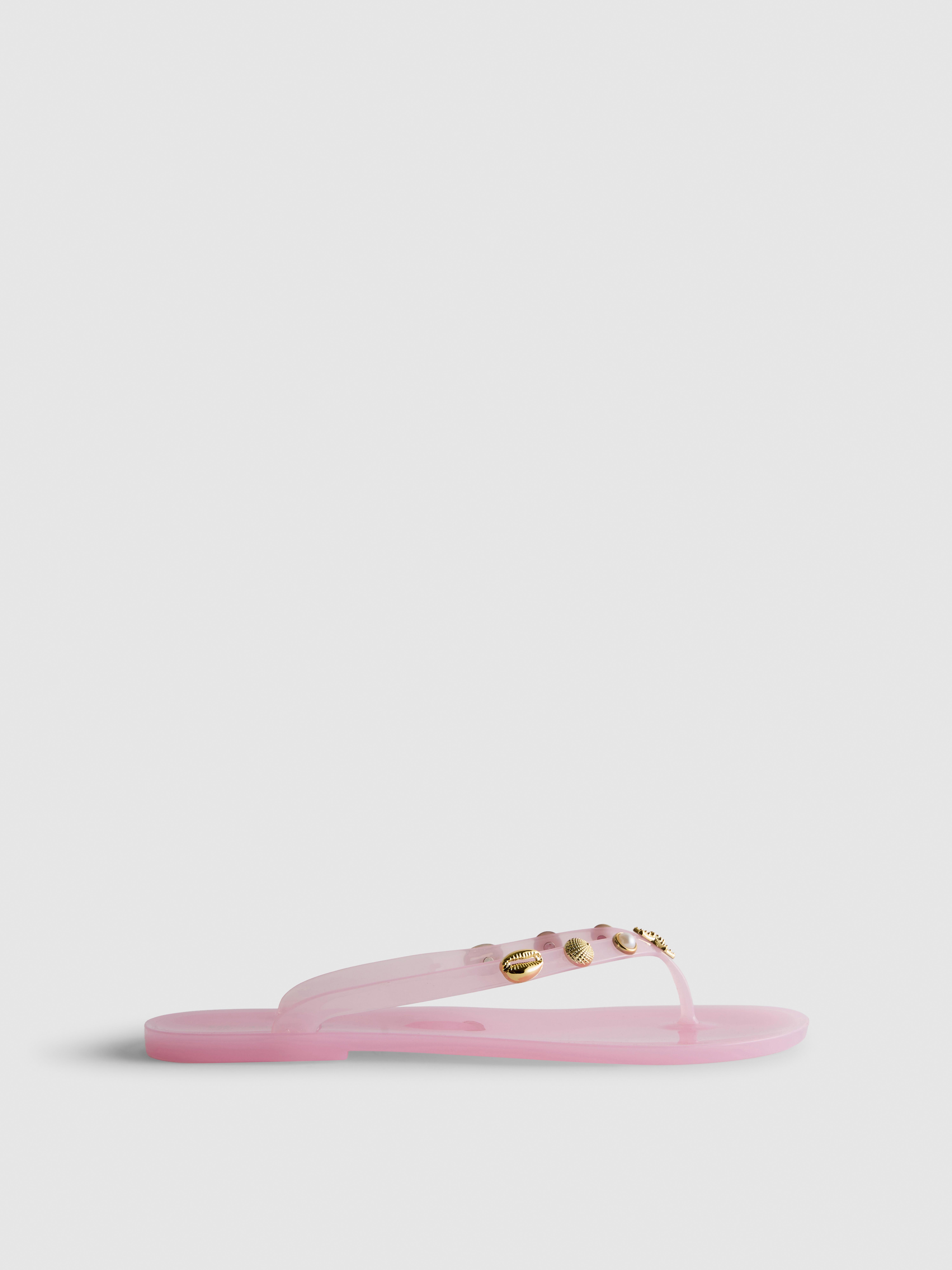Embellished Toe Post Jelly Sandals