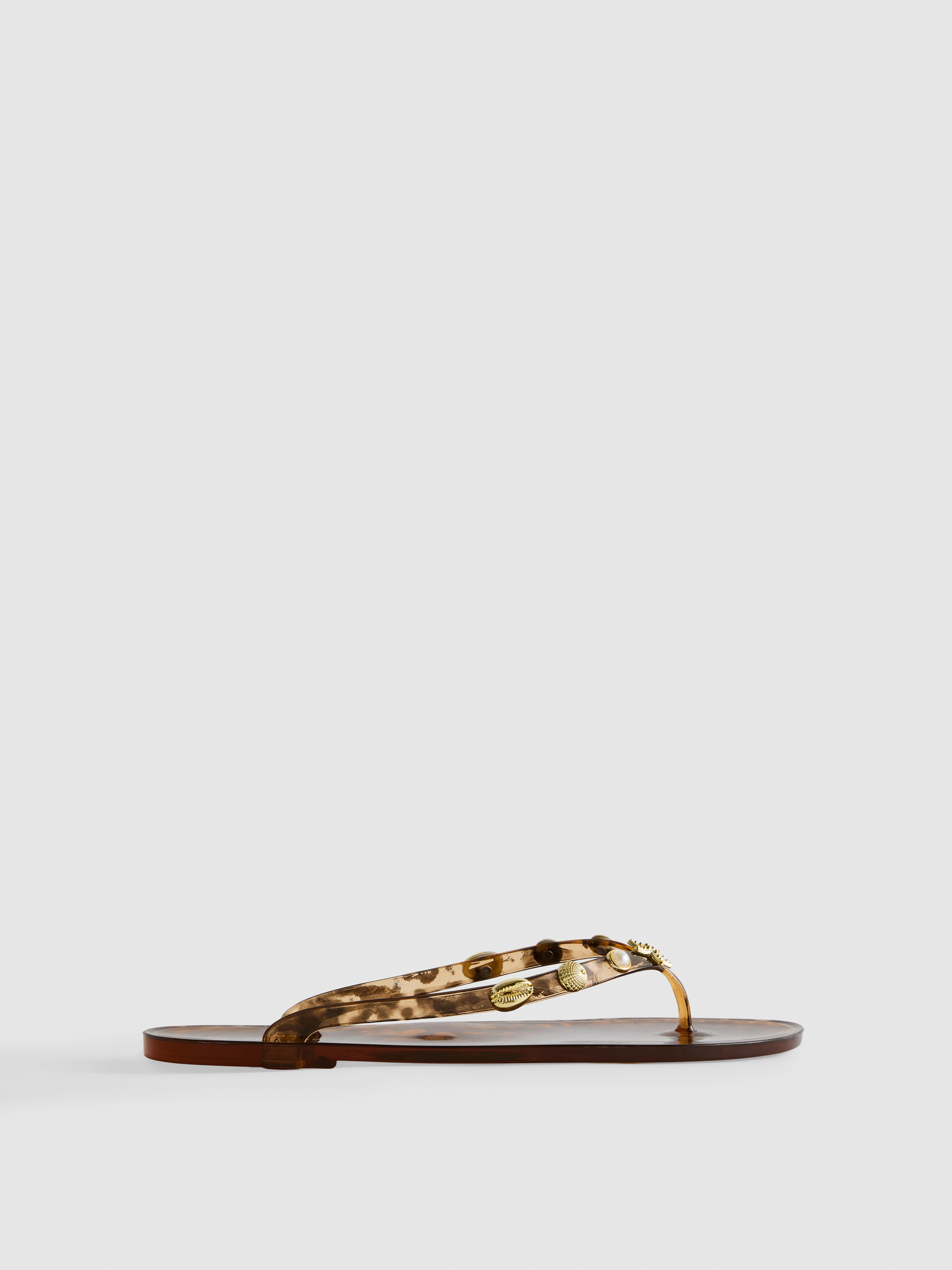 Embellished Toe Post Jelly Sandals
