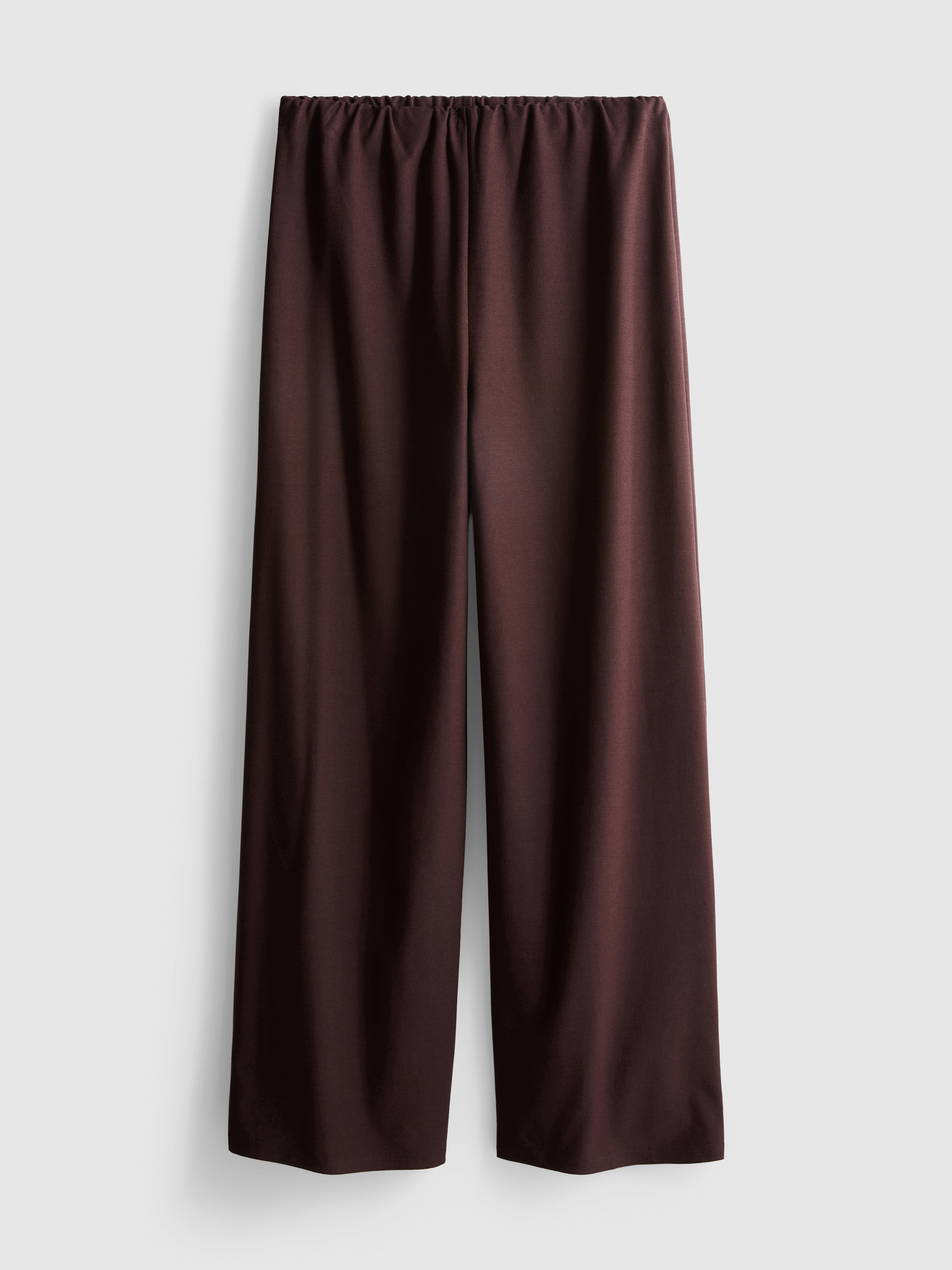 Cotton Blend Wide Leg Drawstring Pants