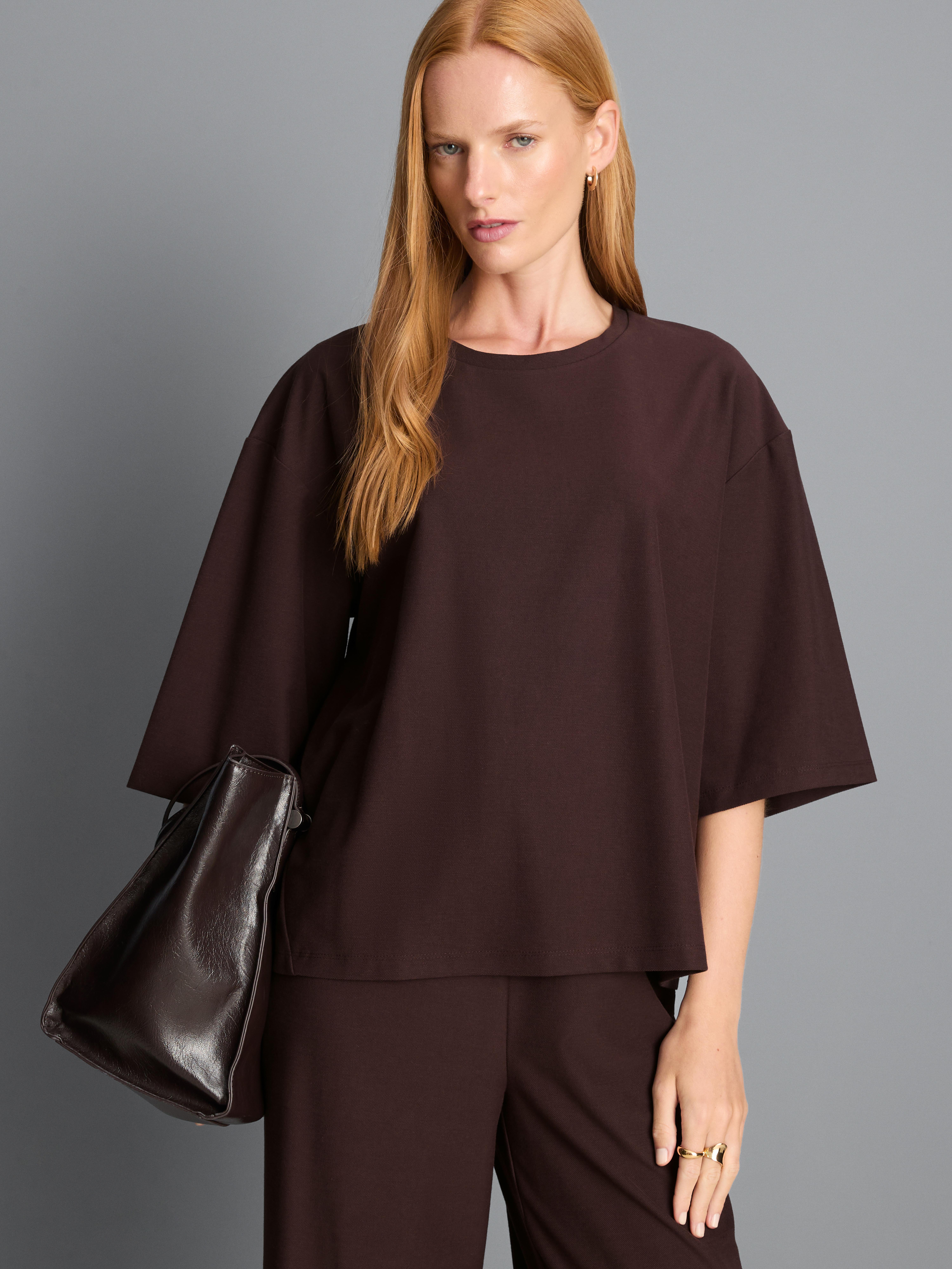 Cotton Blend Boxy Tee