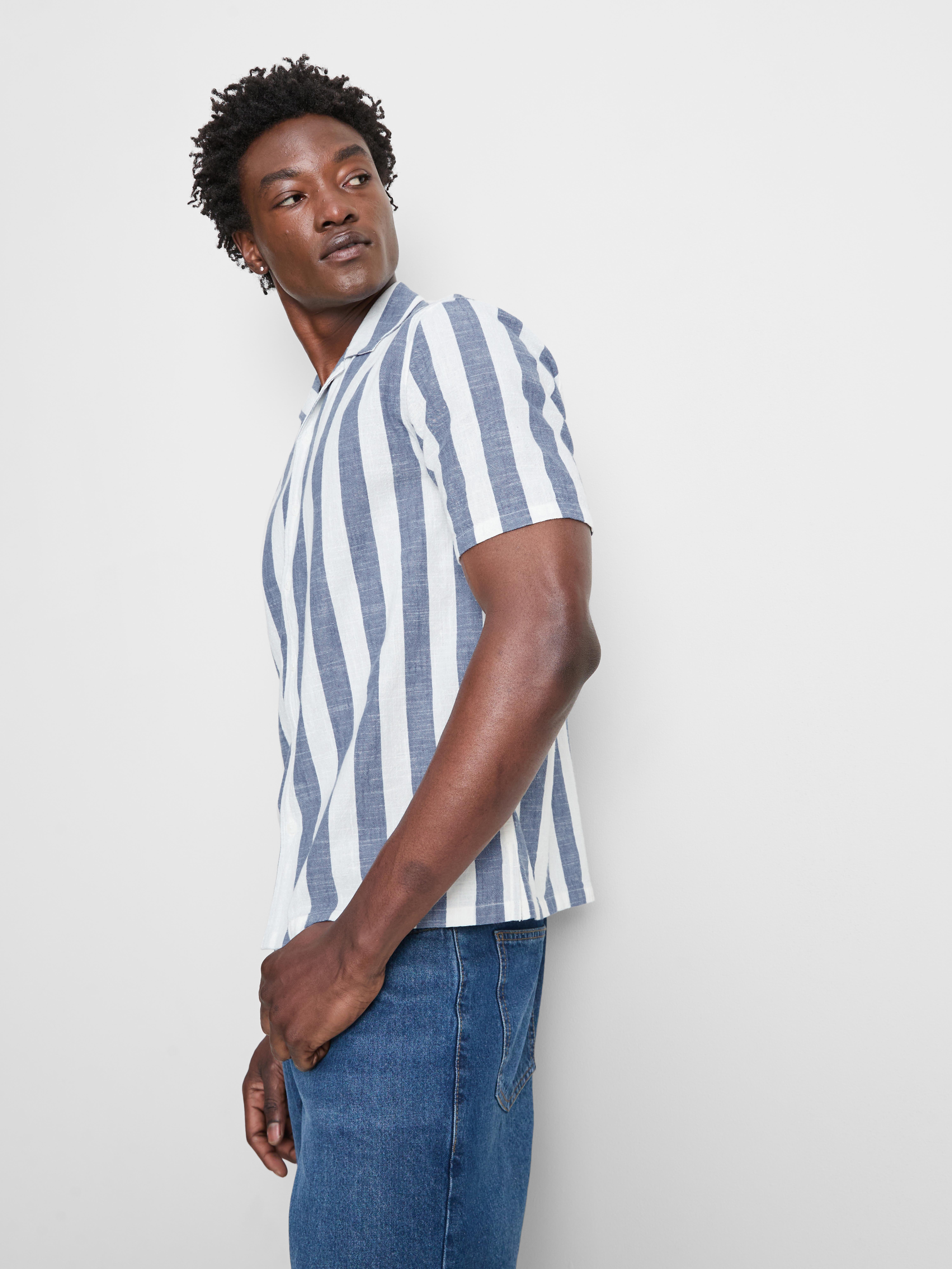 Striped Revere Collar Shirt