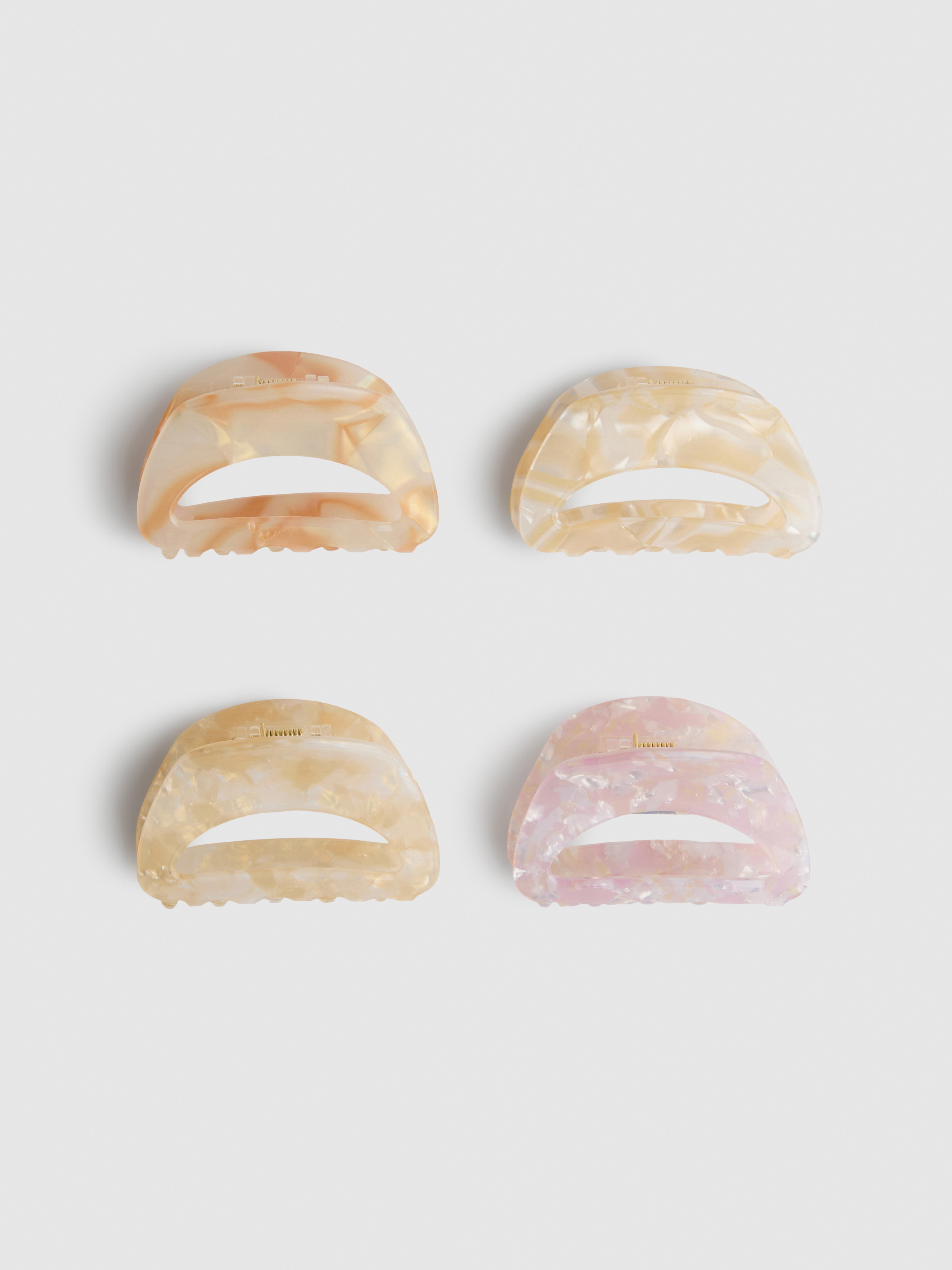 Gemarmerde haarclips, set van 4